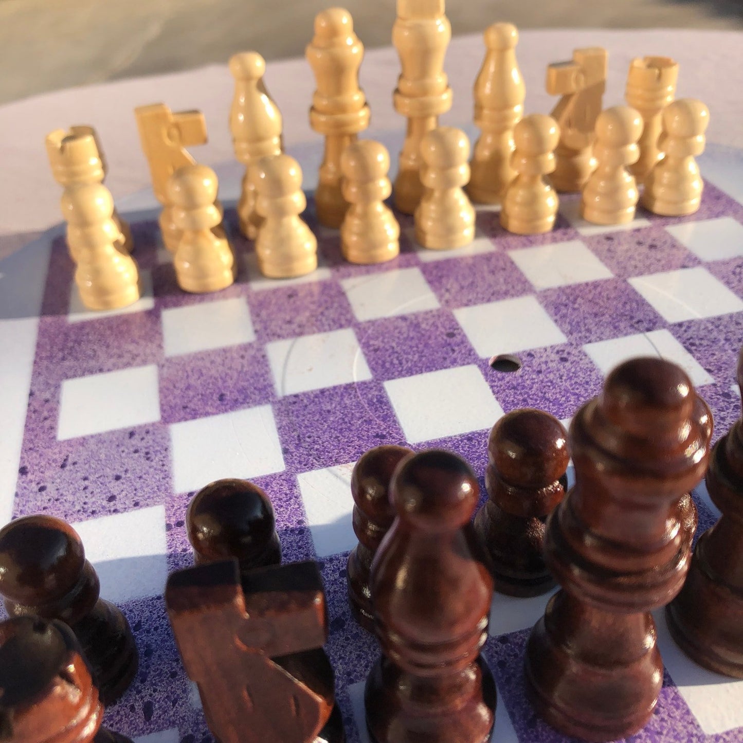 Vinyl Chess Set - Purple Blizzard