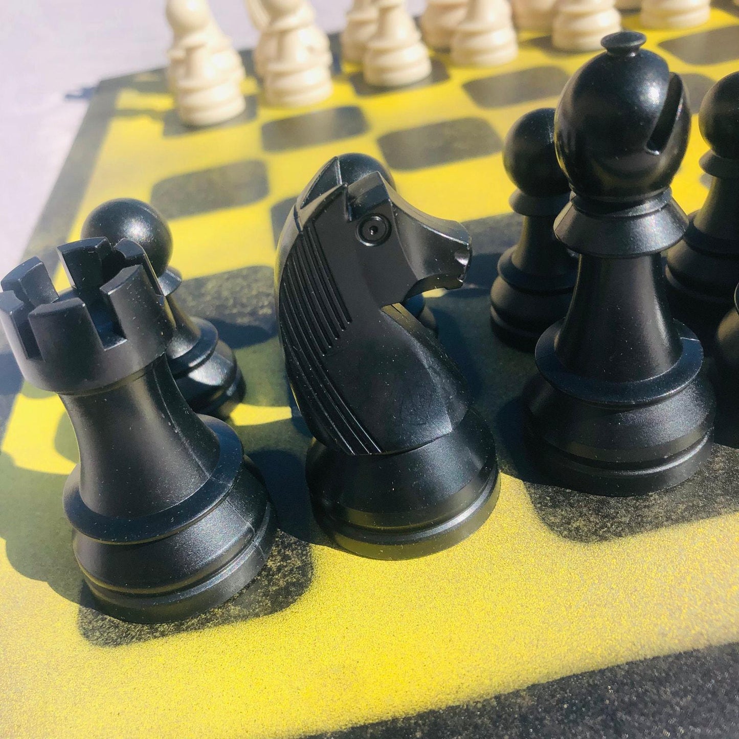 Large Chess Set - Yellow & Black