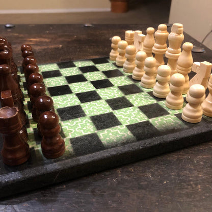 Scrapbook Chess Set - Green Pattern