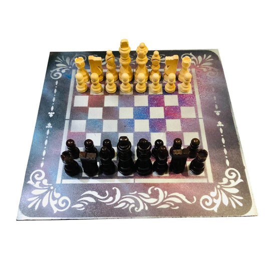 Chess Set - Purple Galaxy Chrome