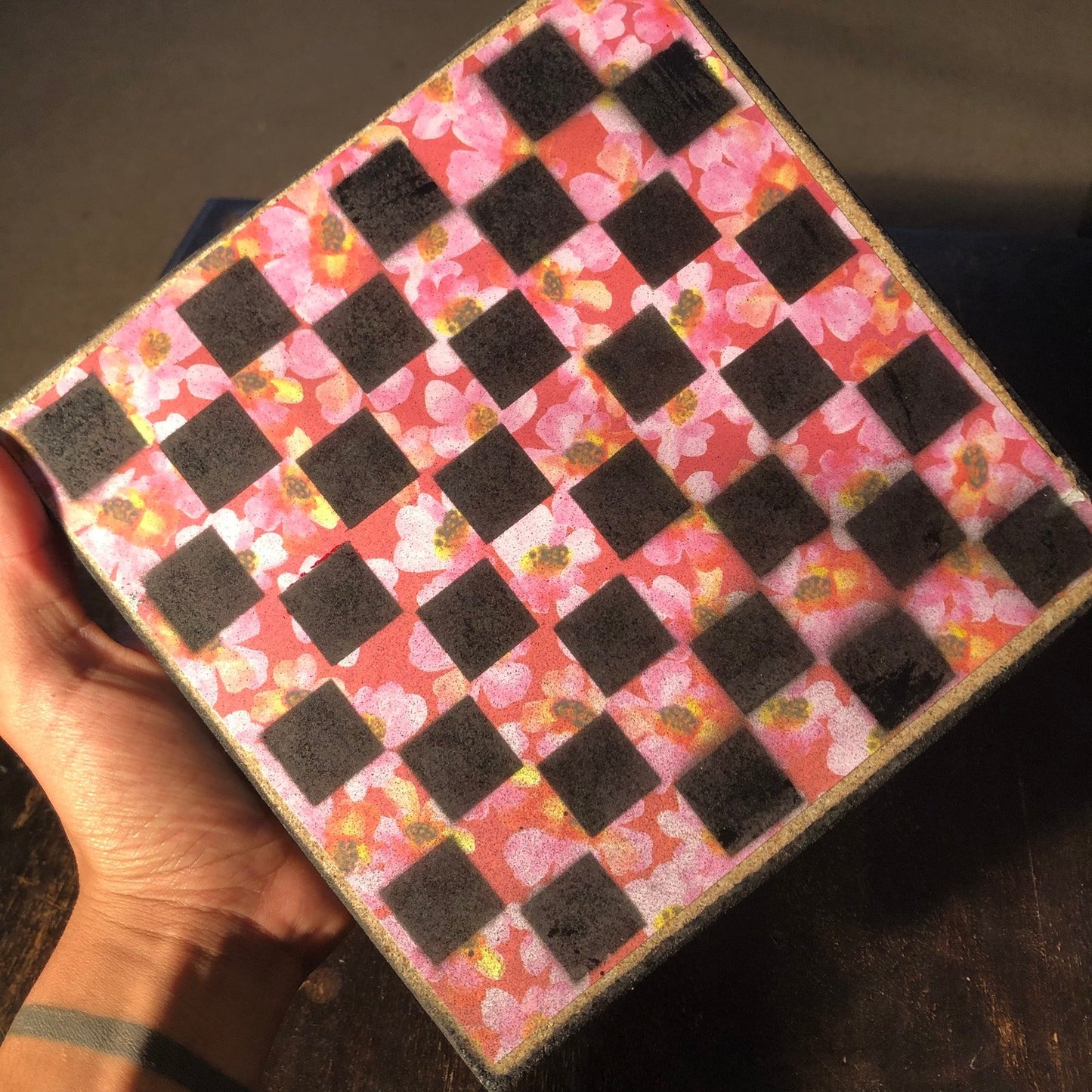 Scrapbook Chess Set - Pink Flowered