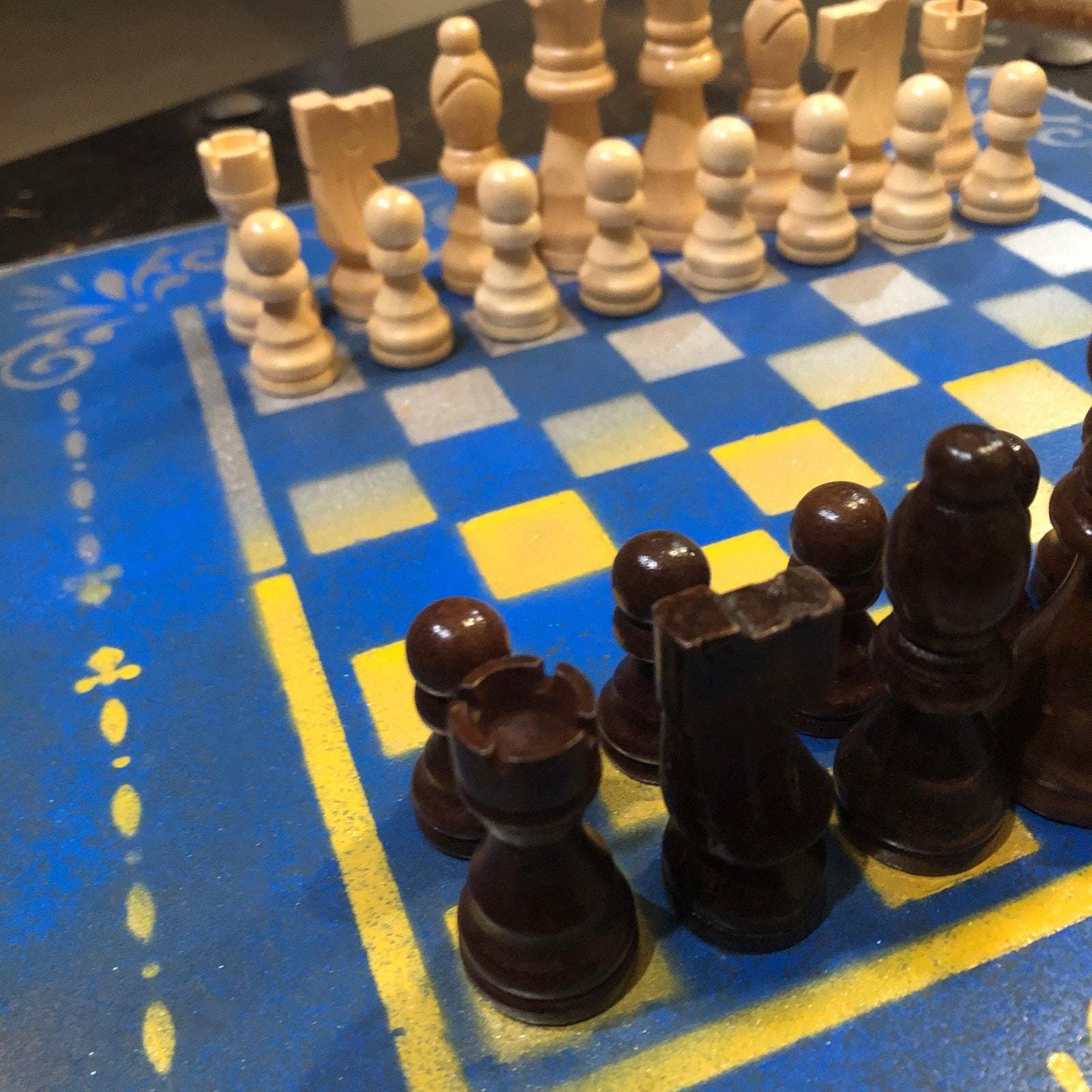 Chess Set - UCLA Blue & Yellow Colors