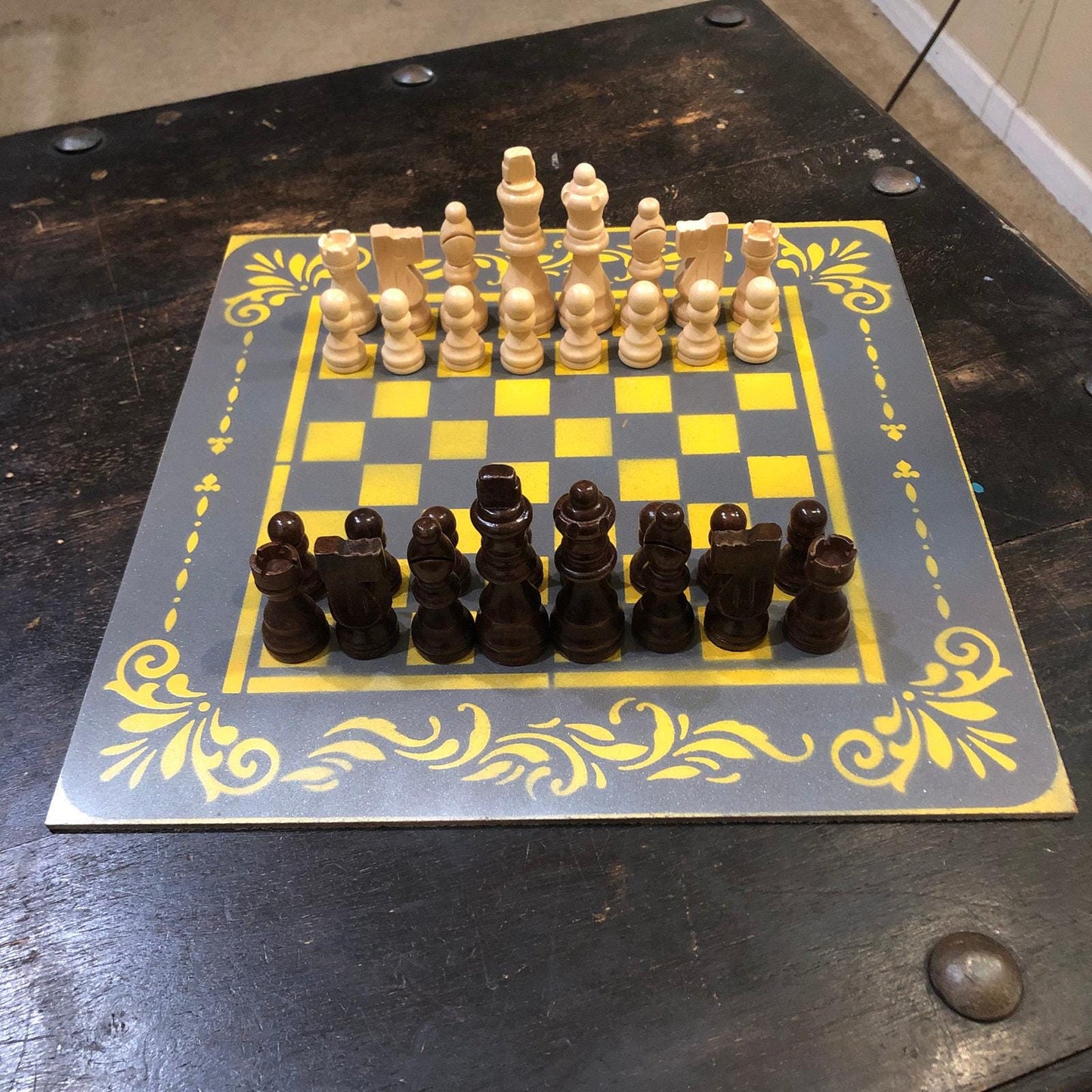 Chess Set - Gray & Yellow