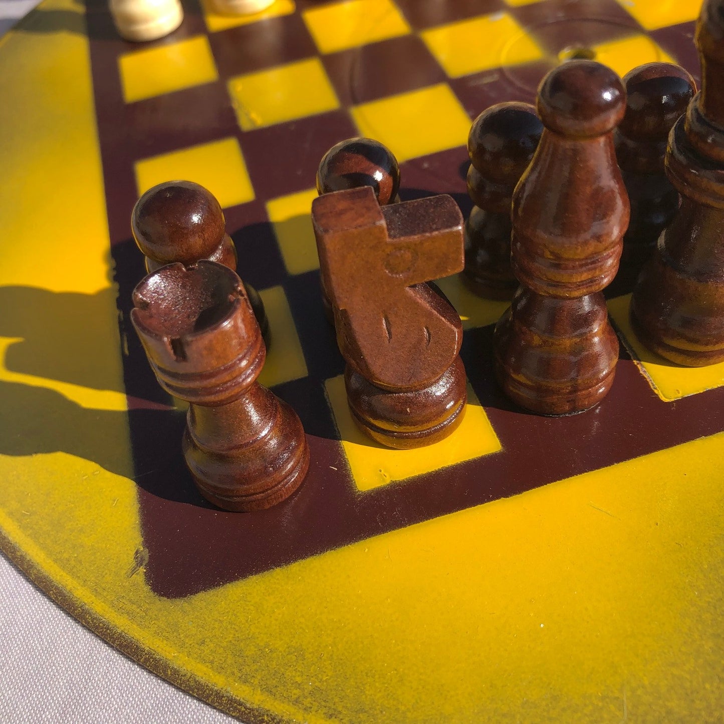 Vinyl Chess Set - Chocolate Yellow