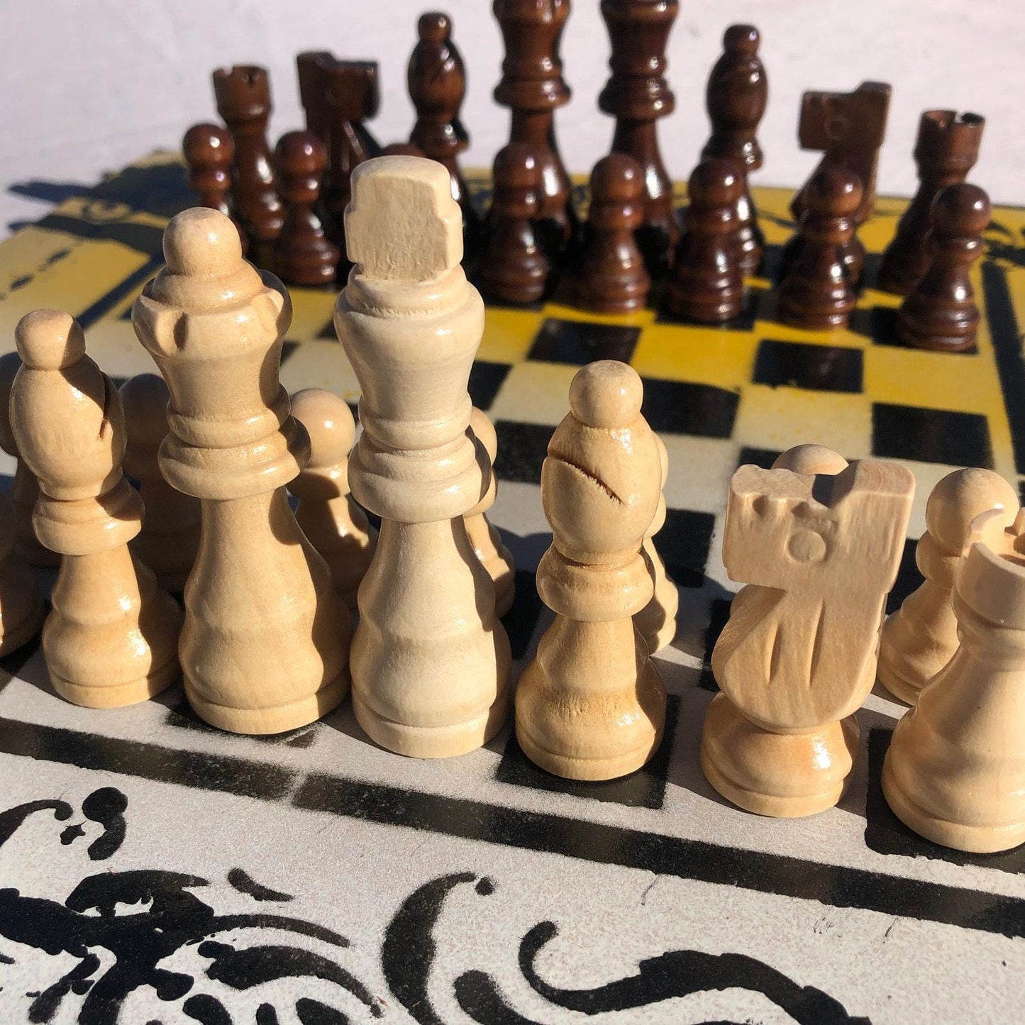 Chess Set - Yellow Cream Royal