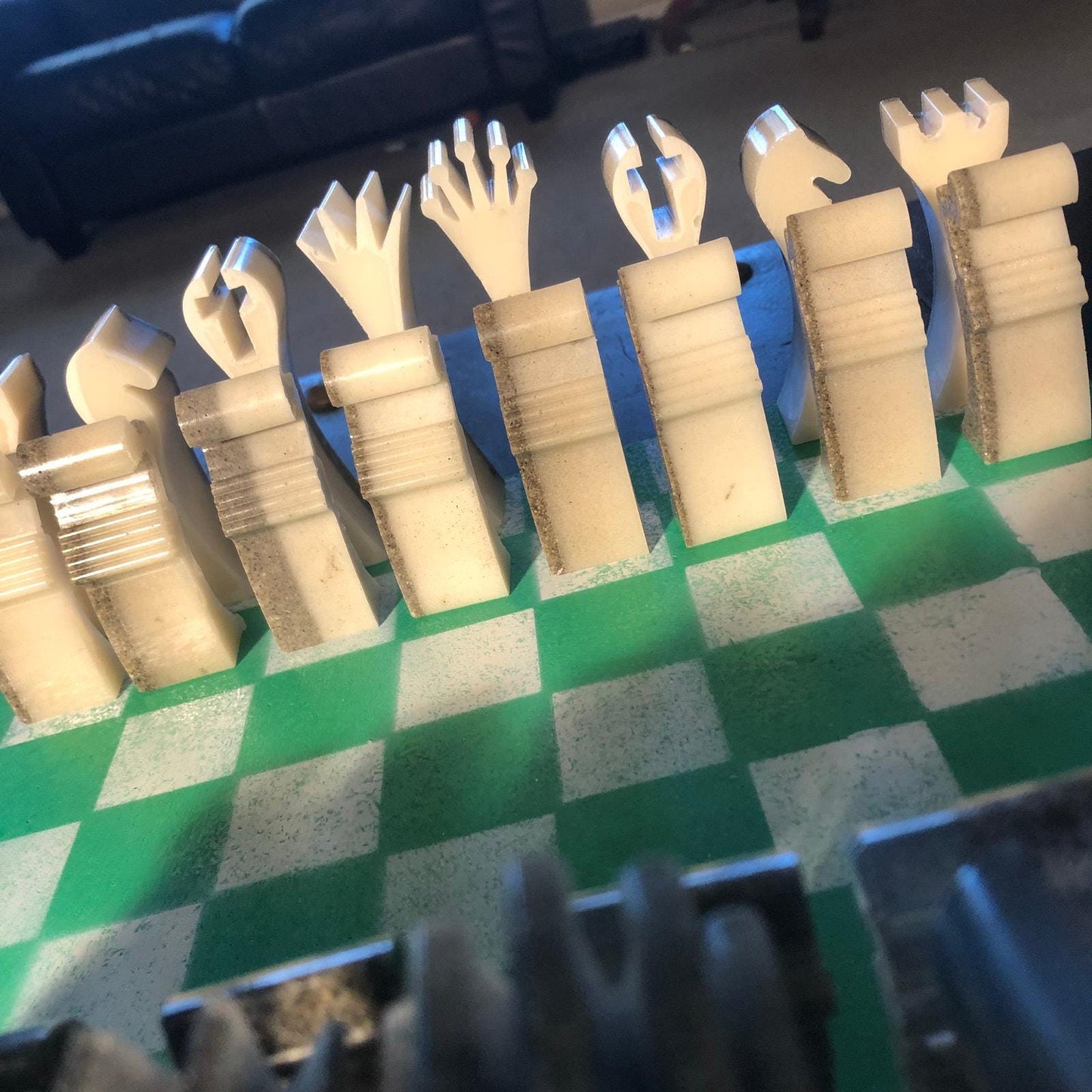 Chess Set - Green & White Royal Edition