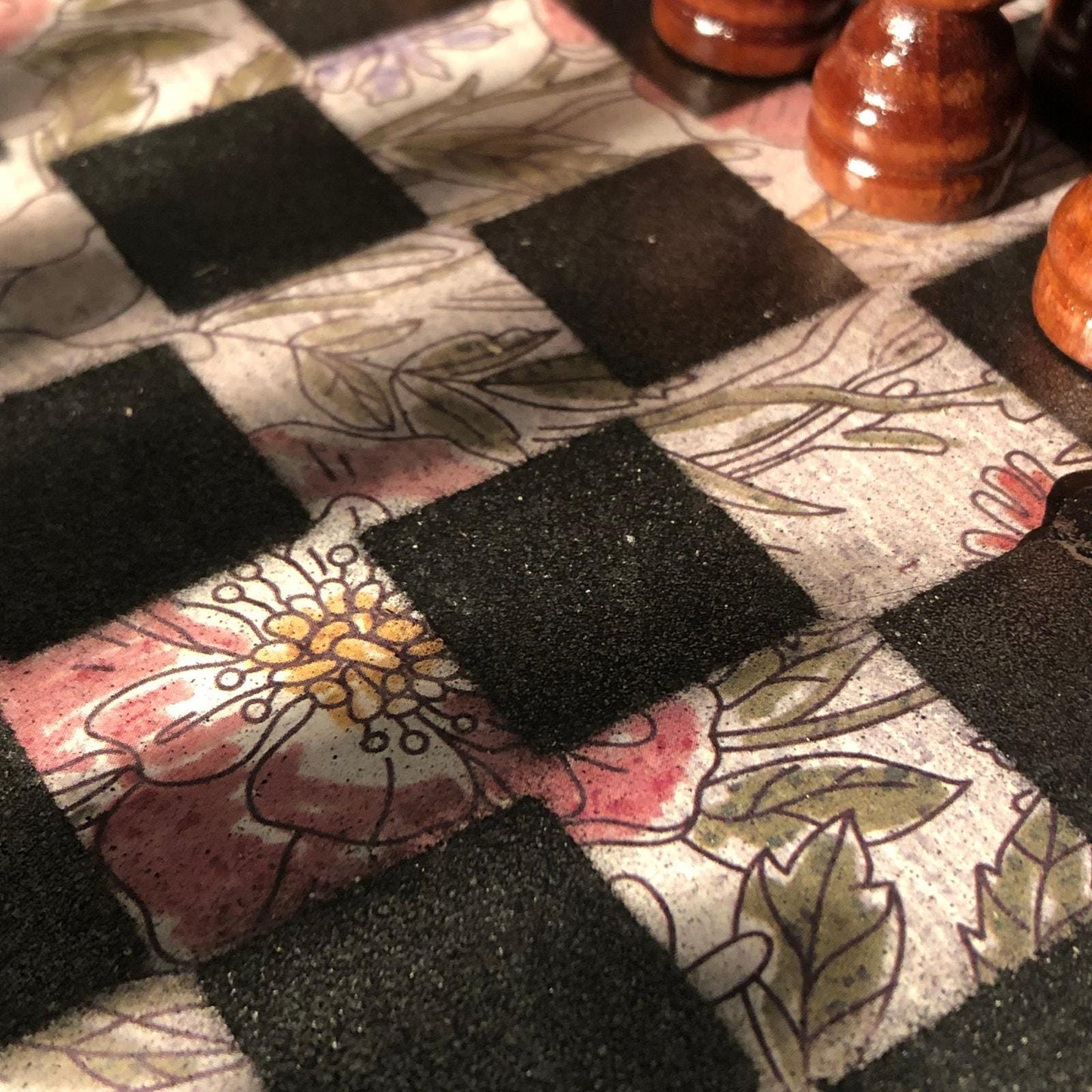 Scrapbook Chess Set - Vintage Flower