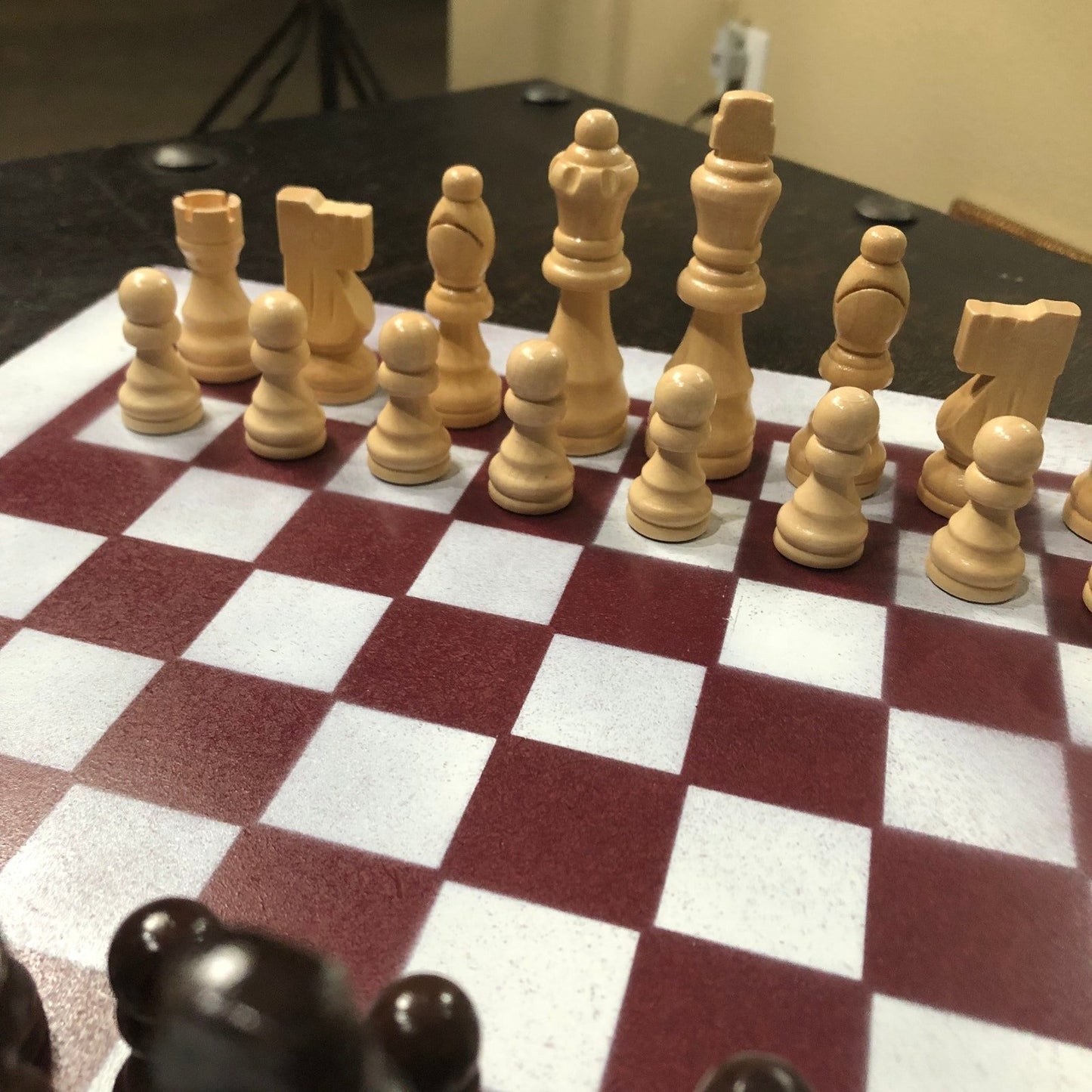 Painted Chess Set - Dark & Red