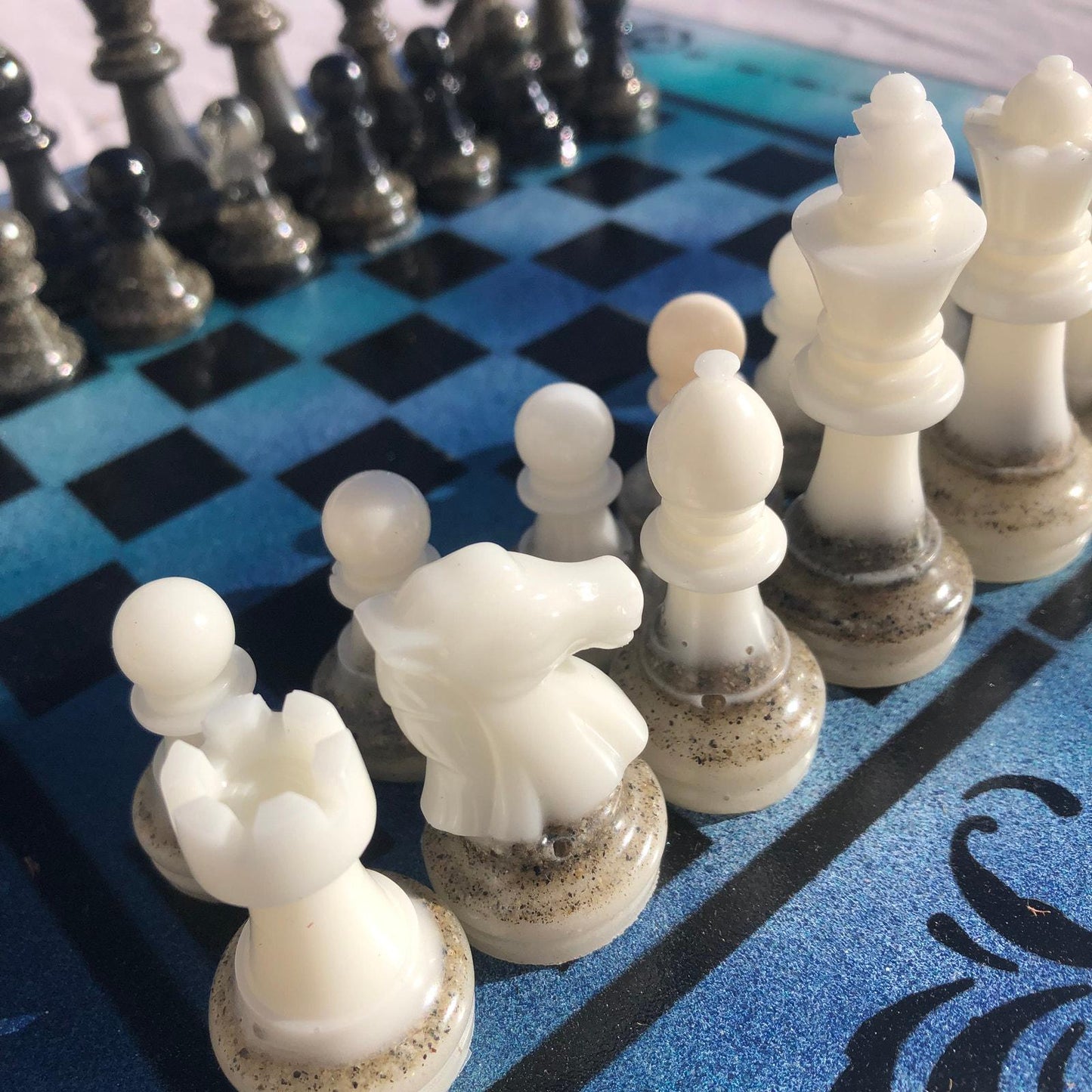 Chess Set - Misty Blue