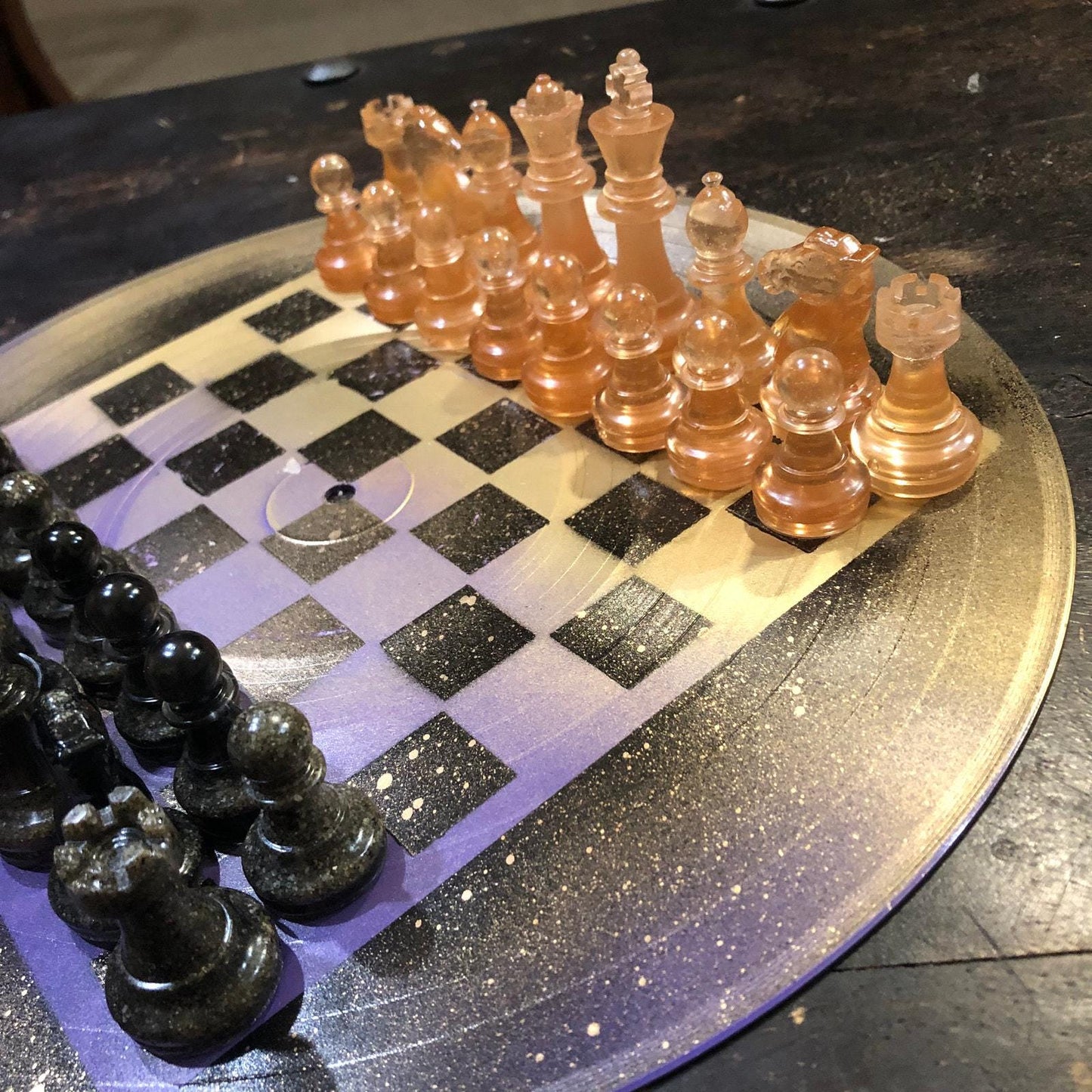 Vinyl Chess Set - Golden Purple (Resin Pieces)