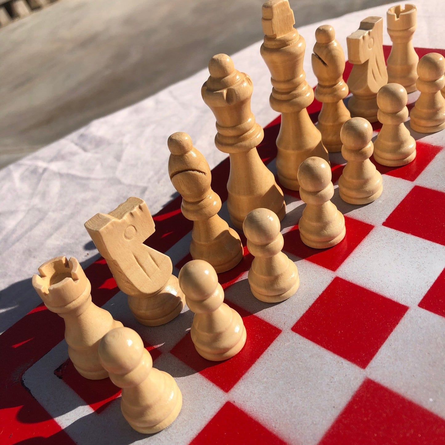 Chess Set - Red & White