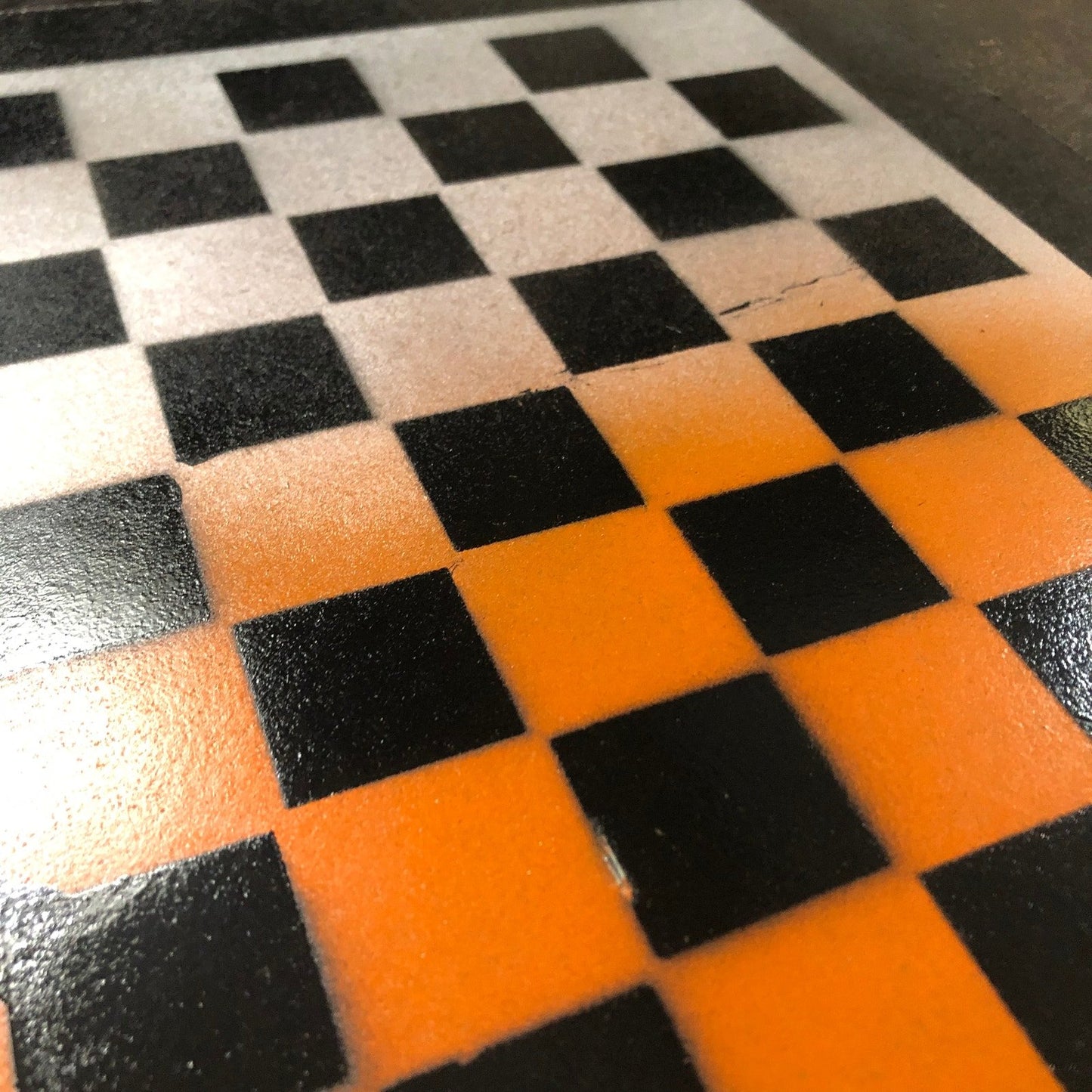 Painted Chess Set - Orange White & Black