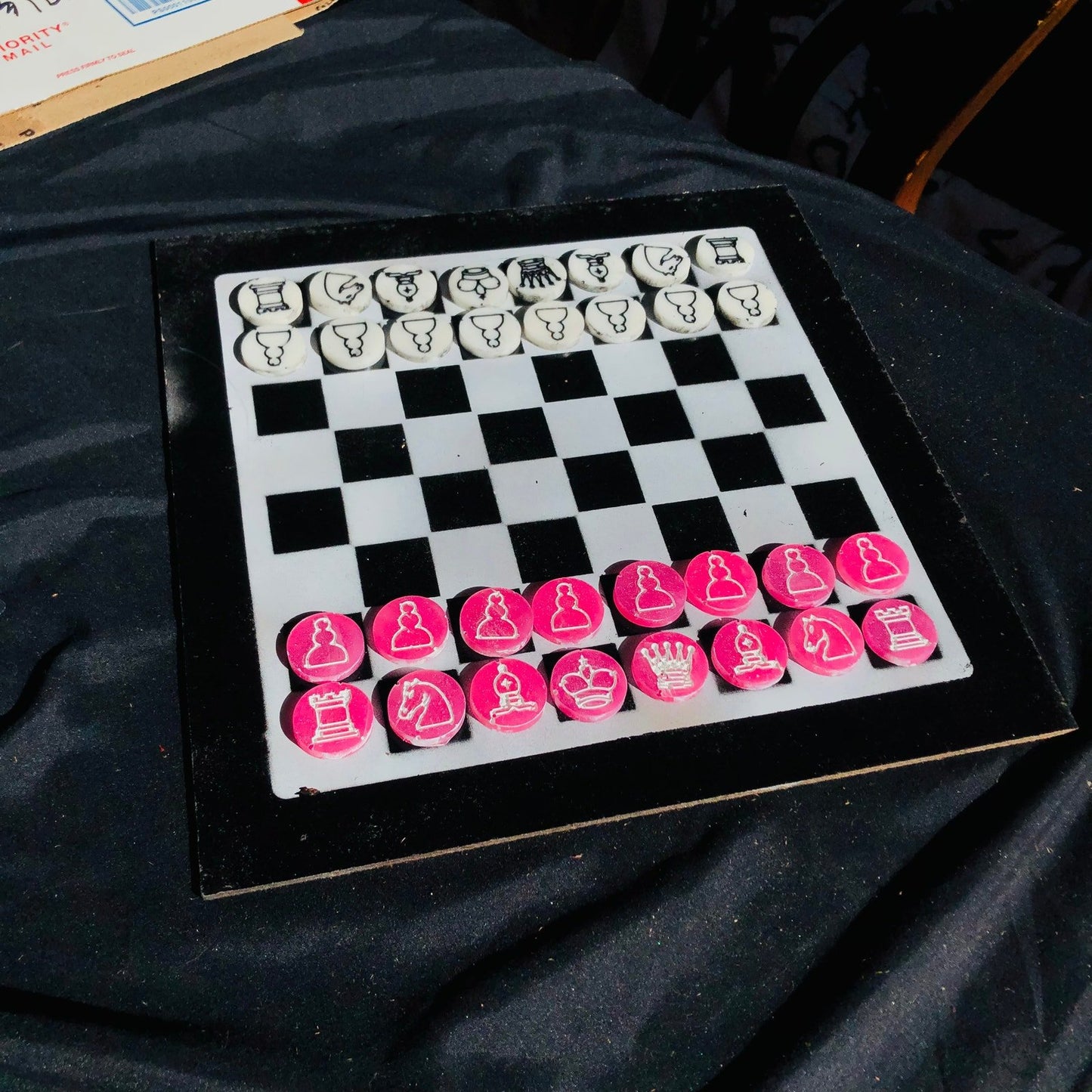 Chess Set - Checkered Pink