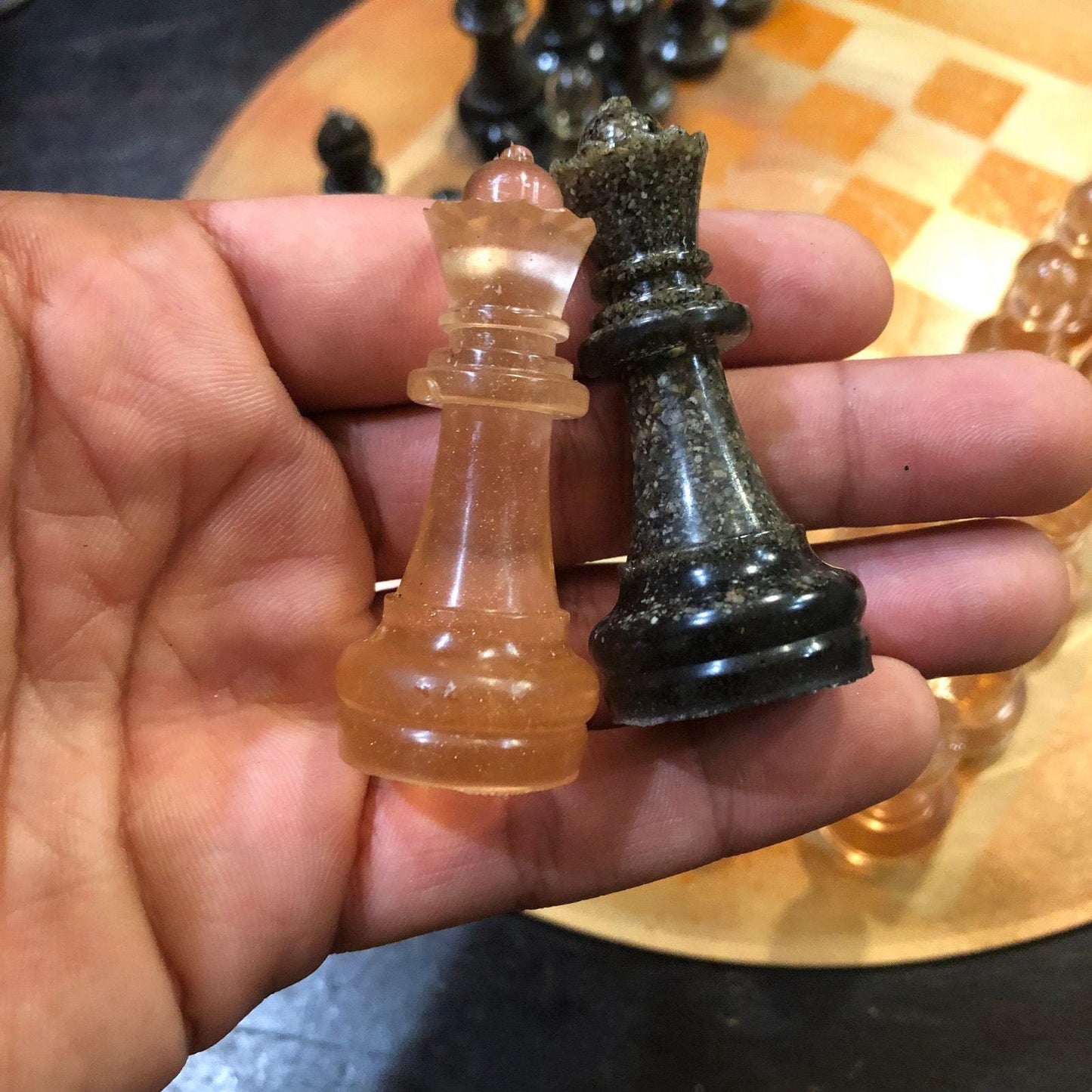 Vinyl Chess Set - Golden Orange (Resin Pieces)