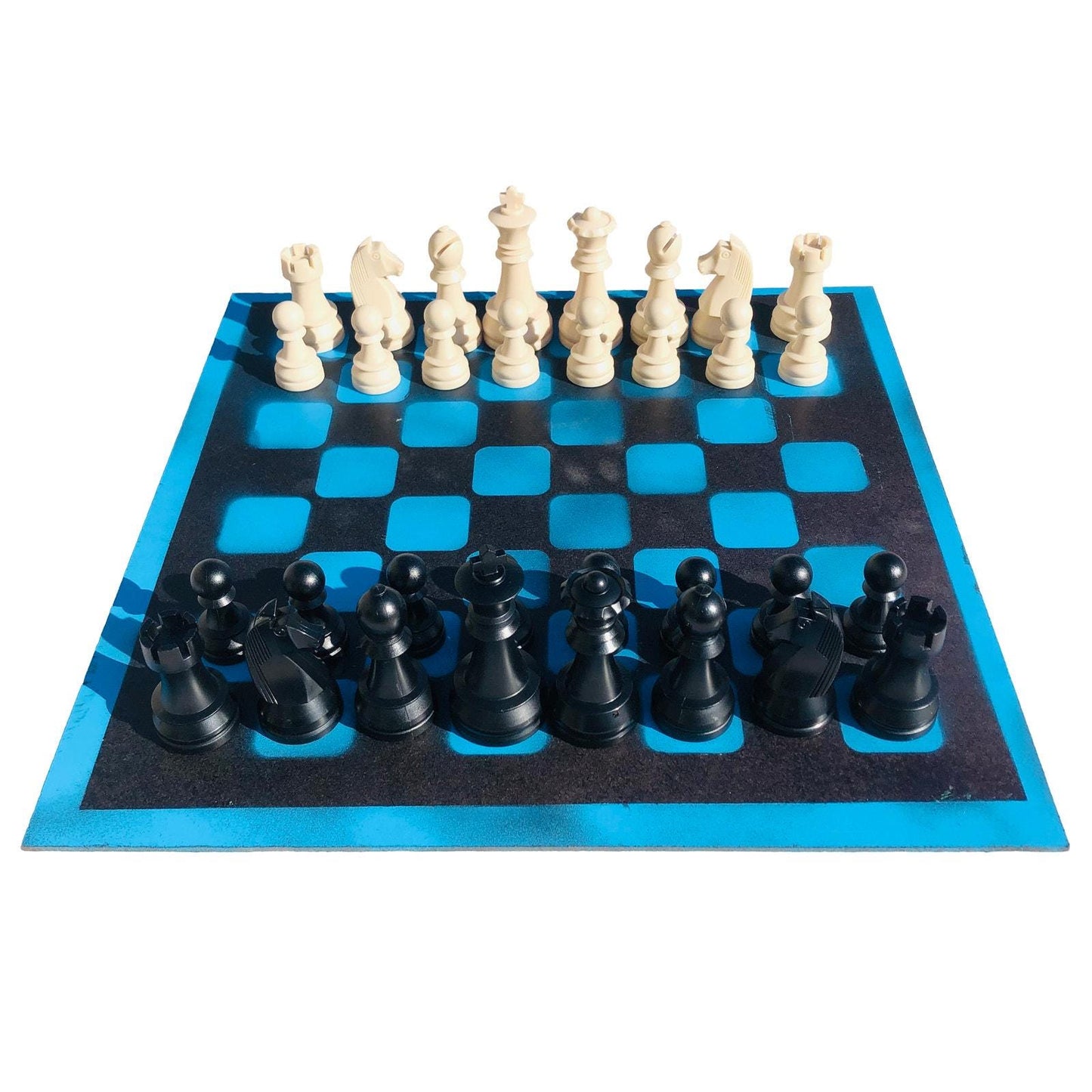 Large Chess Set - Blue & Black