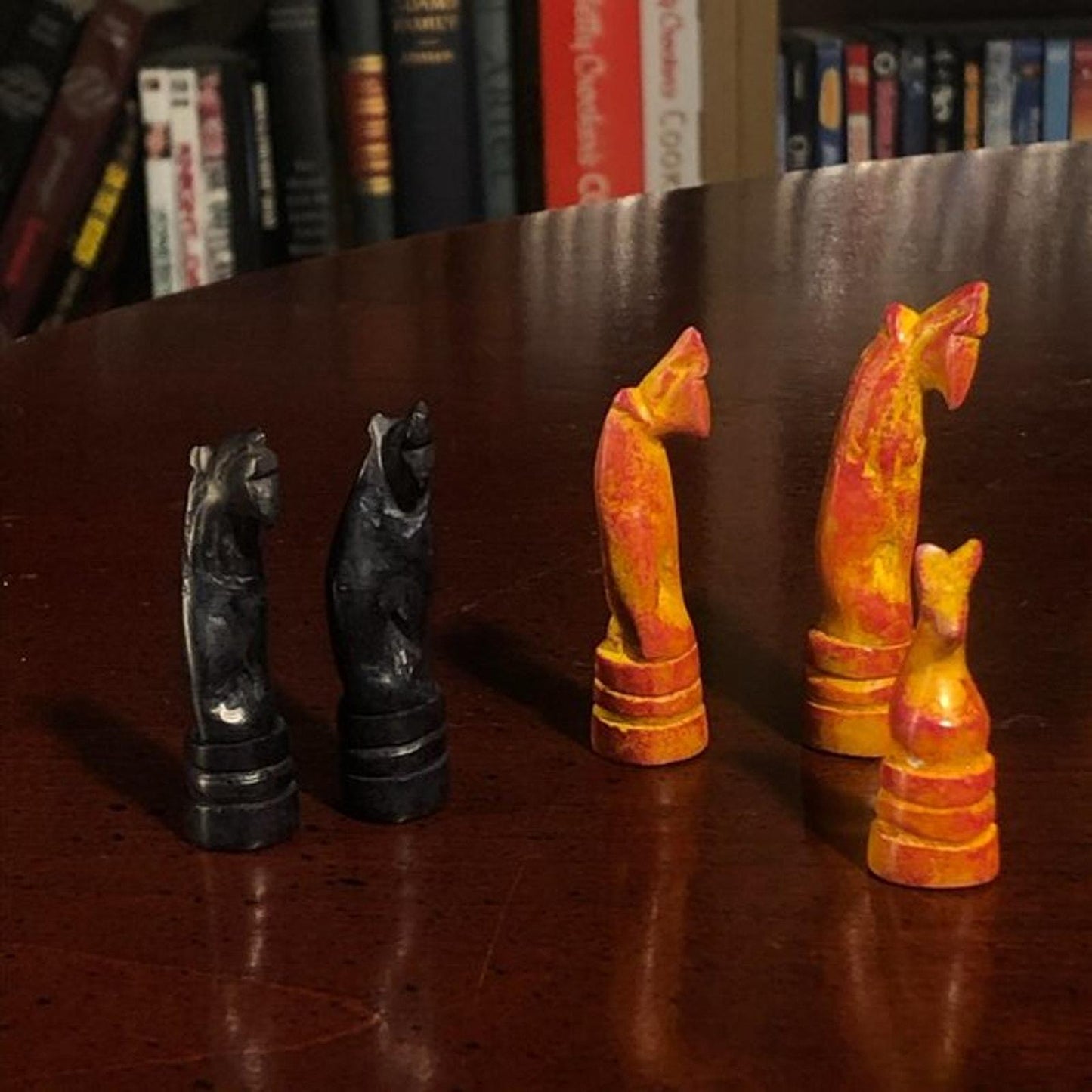 African Vintage Chess Set - Orange Safari Chess Board
