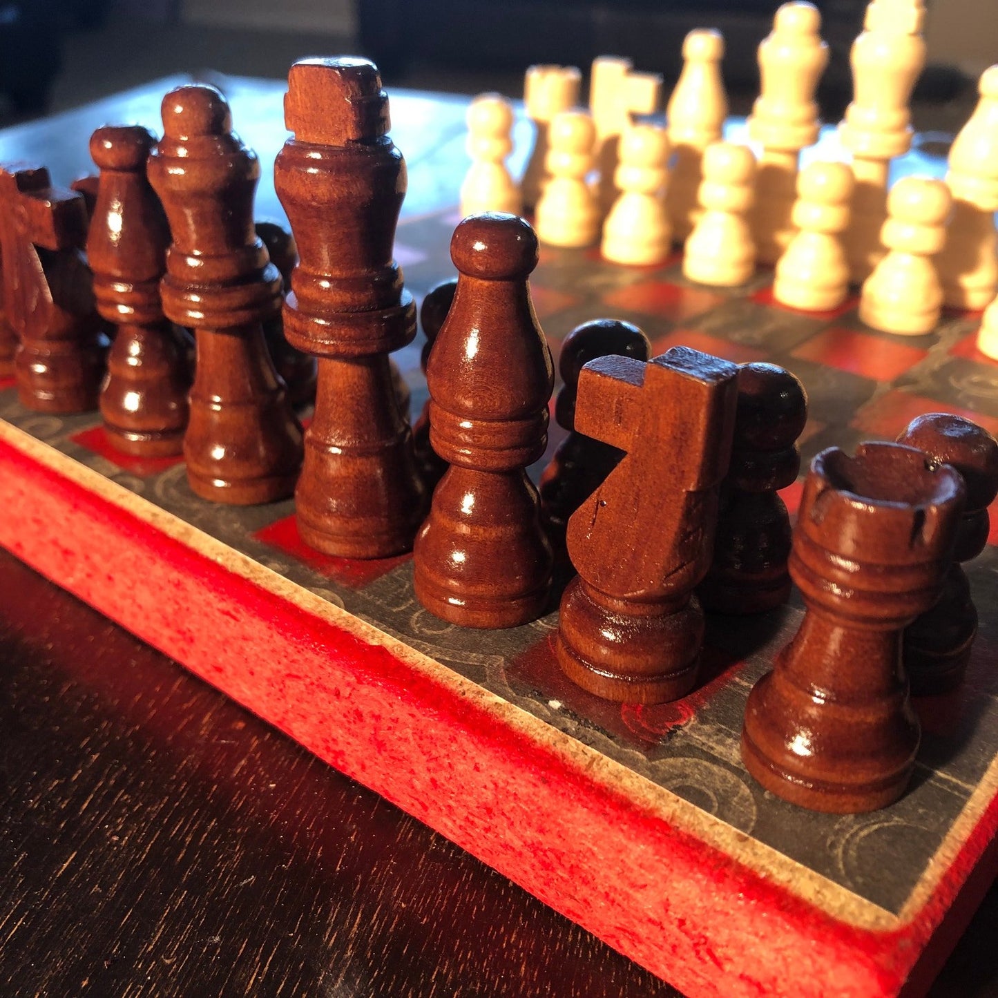 Scrapbook Chess Set - Red & Black