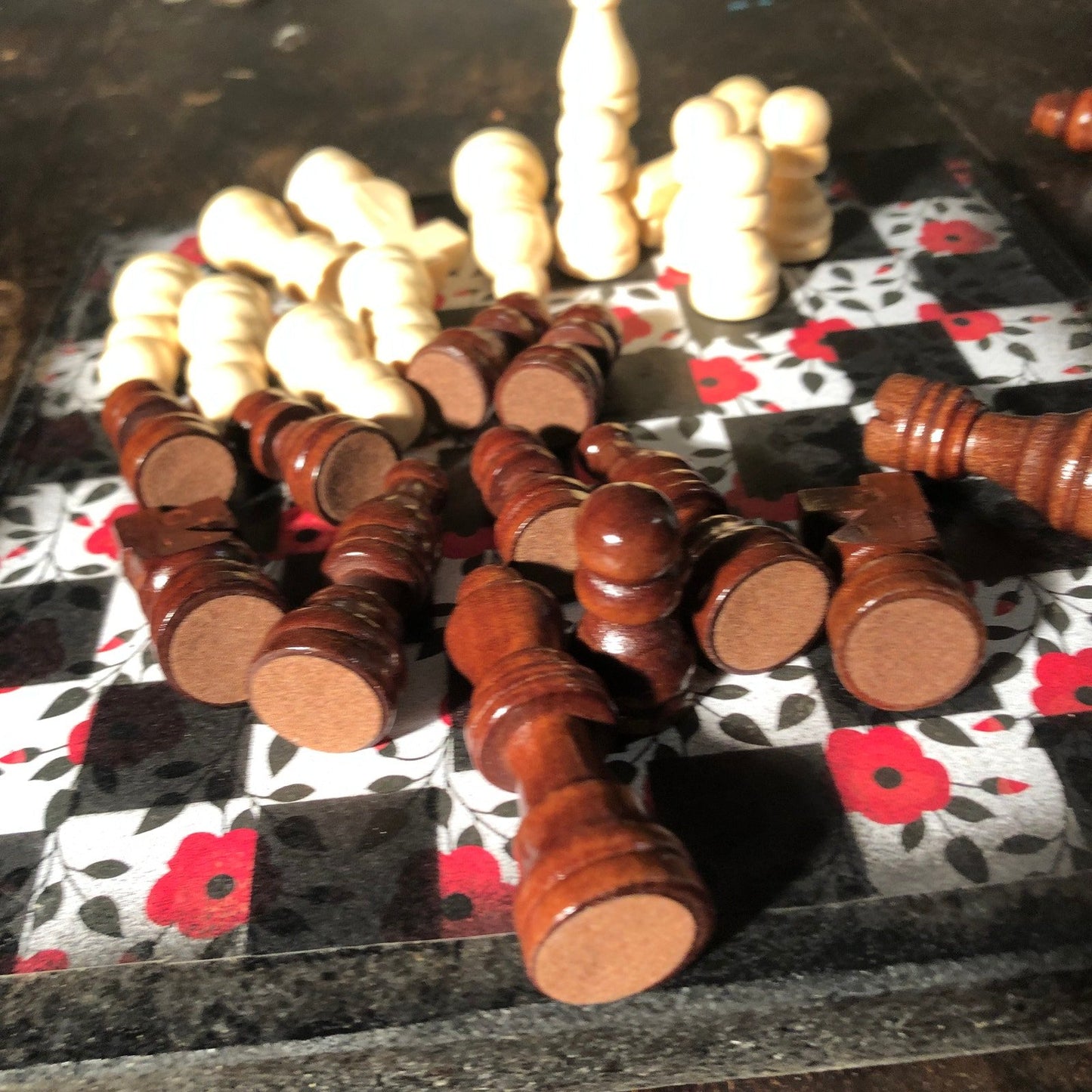 Scrapbook Chess Set - Red Rose