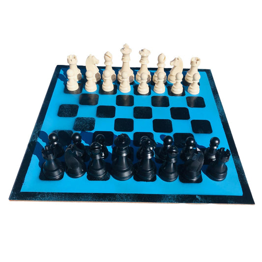 Large Chess Set - Pool Blue