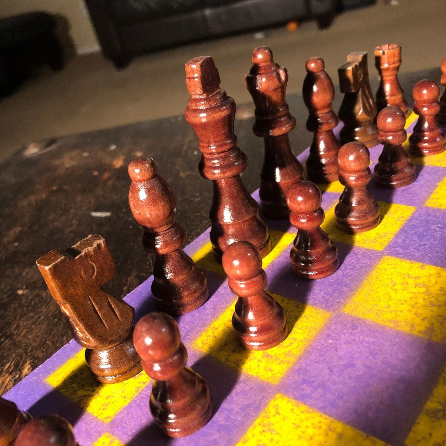 Chess Set - Purple & Yellow