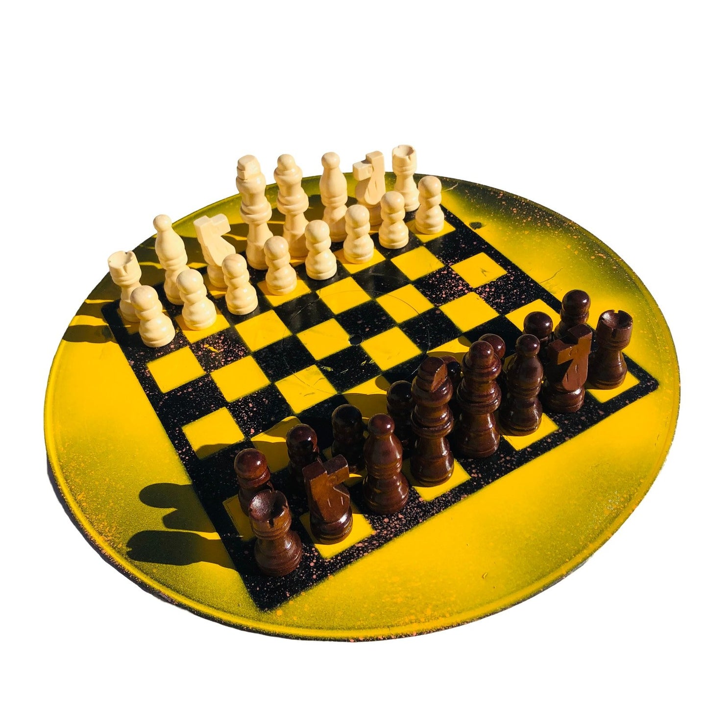 Vinyl Chess Set - Yellow Space