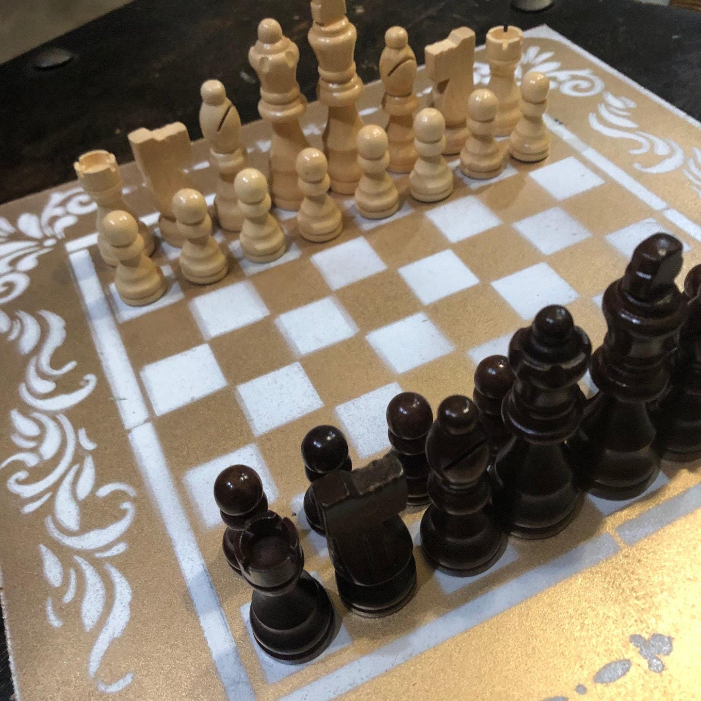 Chess Set - Gold & White Cream