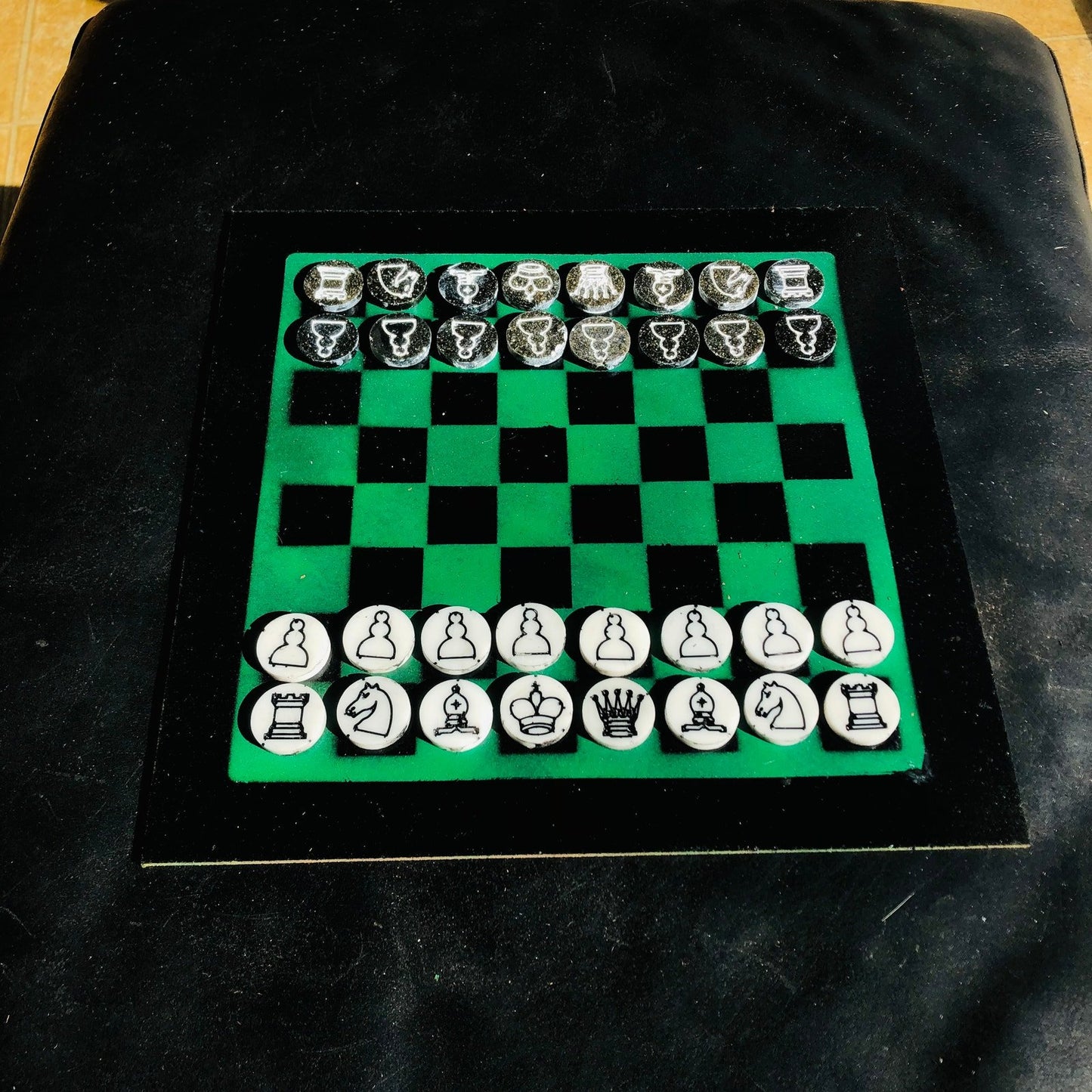 Chess Set - Green & Black