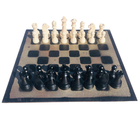 Large Chess Set - Black & Gold