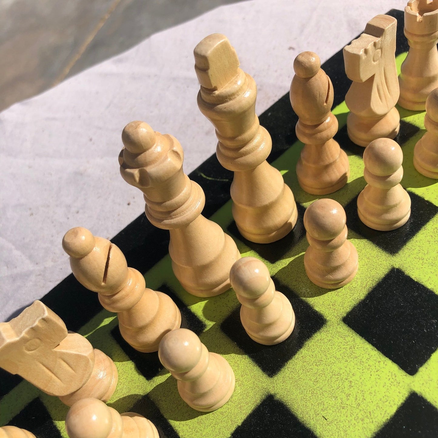 Chess Set - Neon Green
