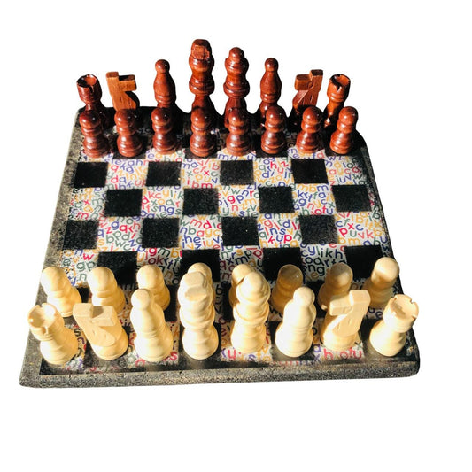 Scrapbook Chess Set - Rainbow ABC's