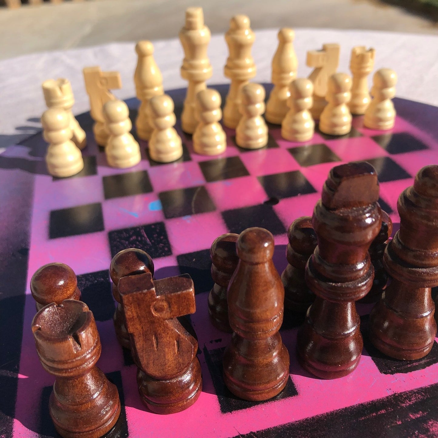 Vinyl Chess Set - Pink Horizon