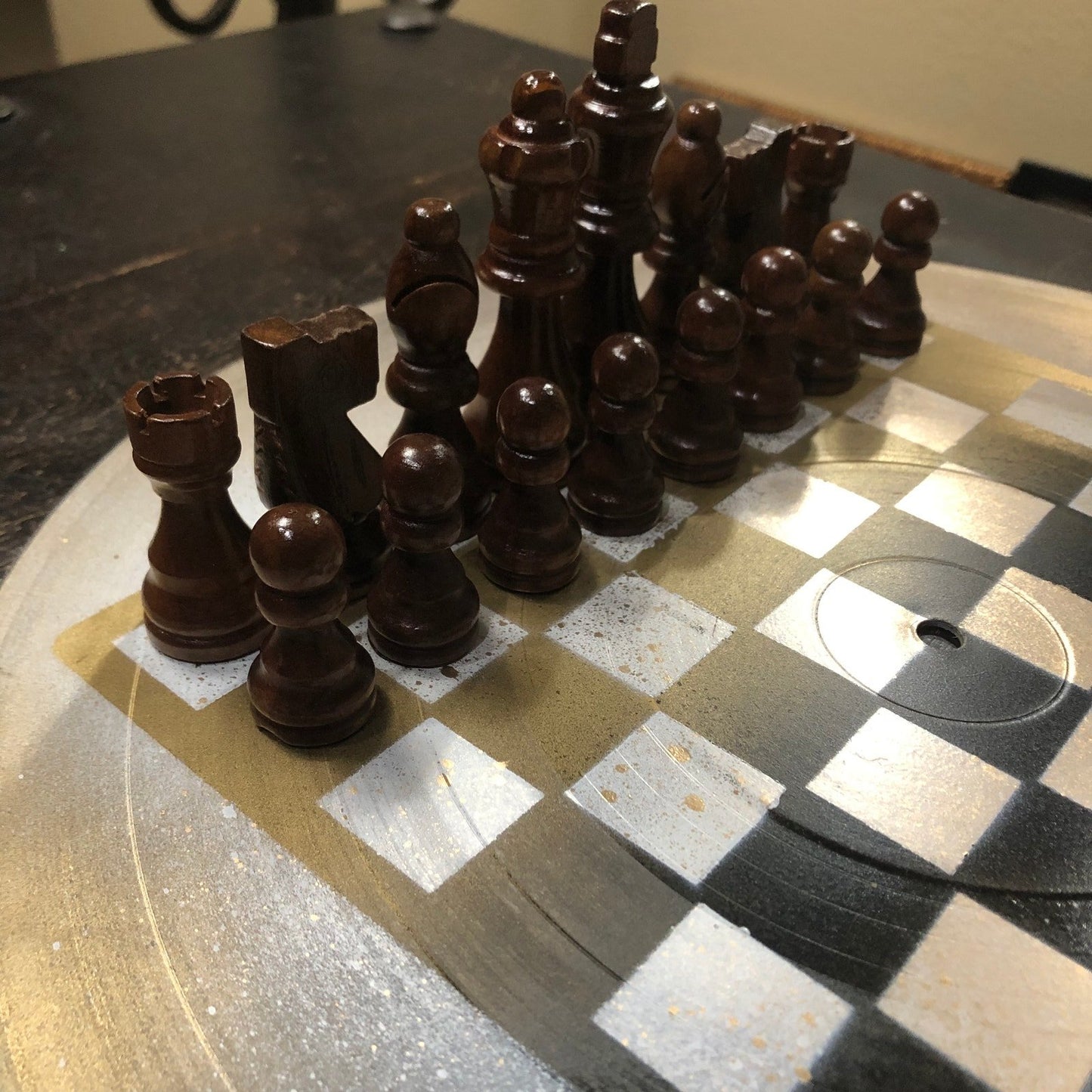 Vinyl Chess Set - Golden Black