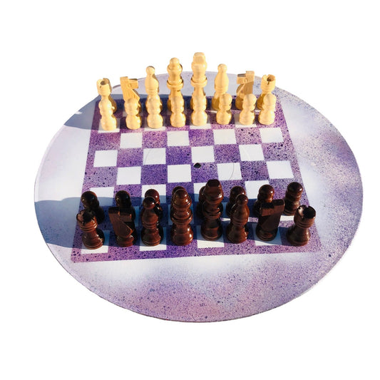 Vinyl Chess Set - Purple Blizzard