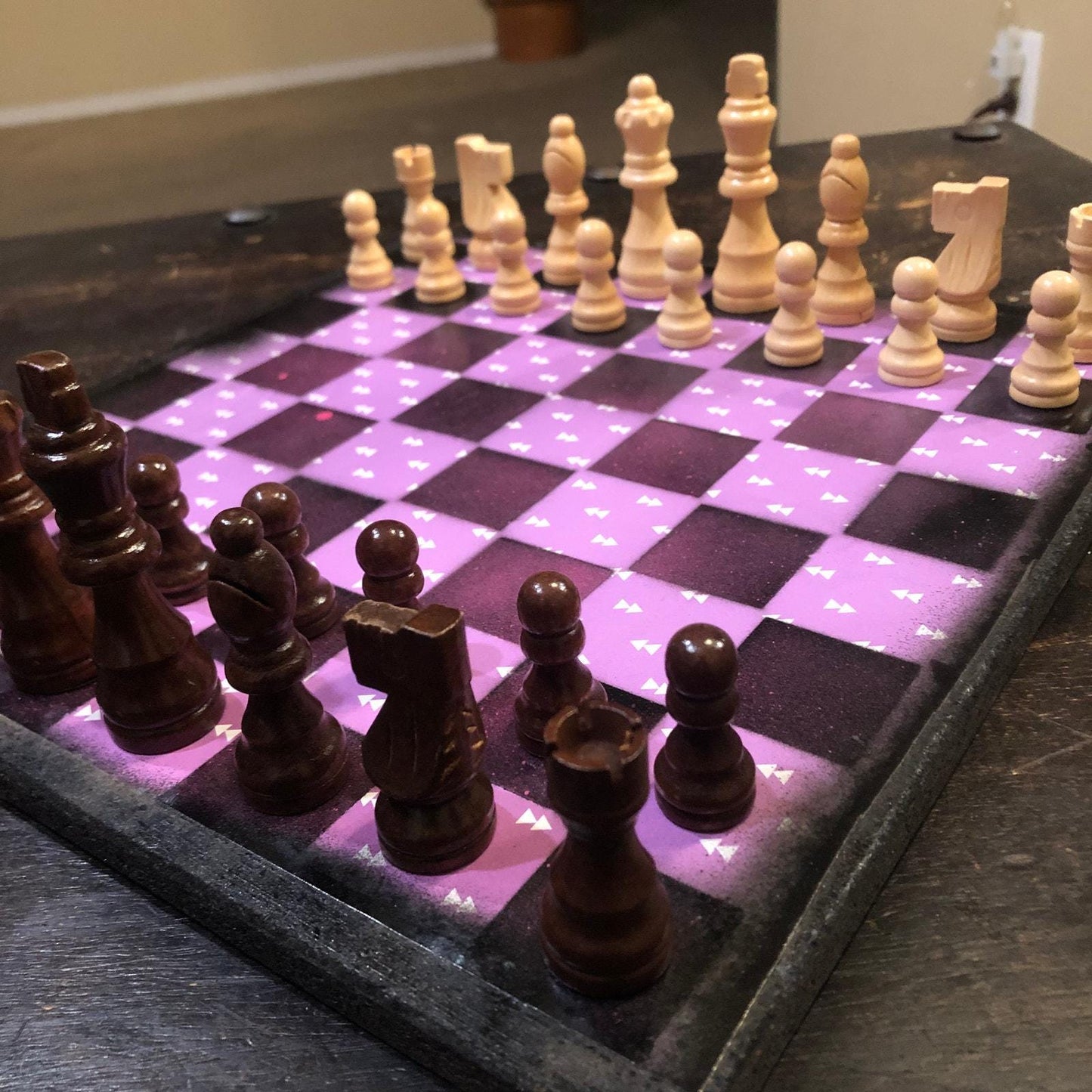 Scrapbook Chess Set - Purple Arrow