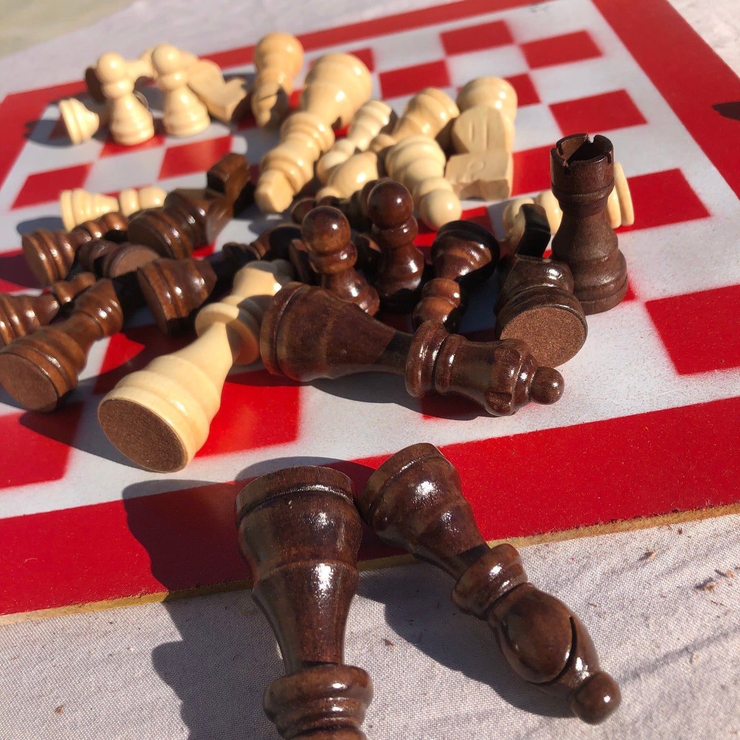 Chess Set - Red & White