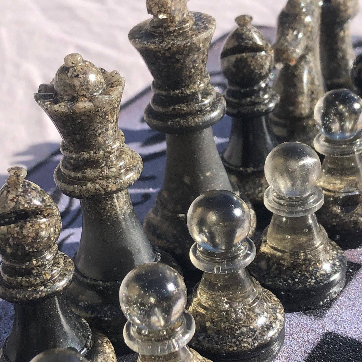 Chess Set - Sparkled Chrome