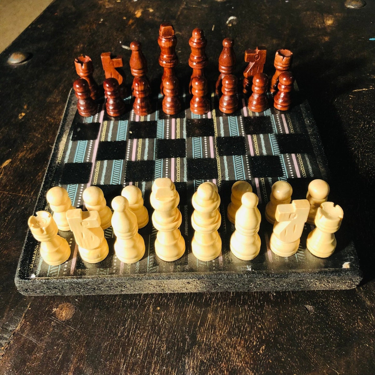 Scrapbook Chess Set - Vintage Pattern