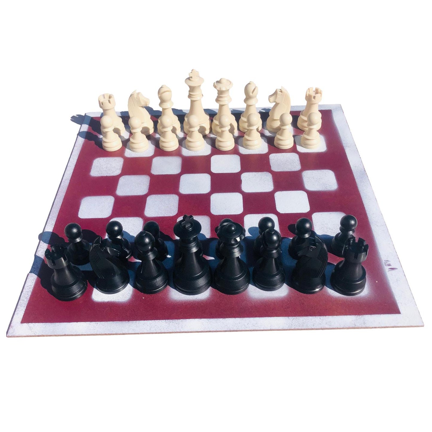 Large Chess Set - Red & White