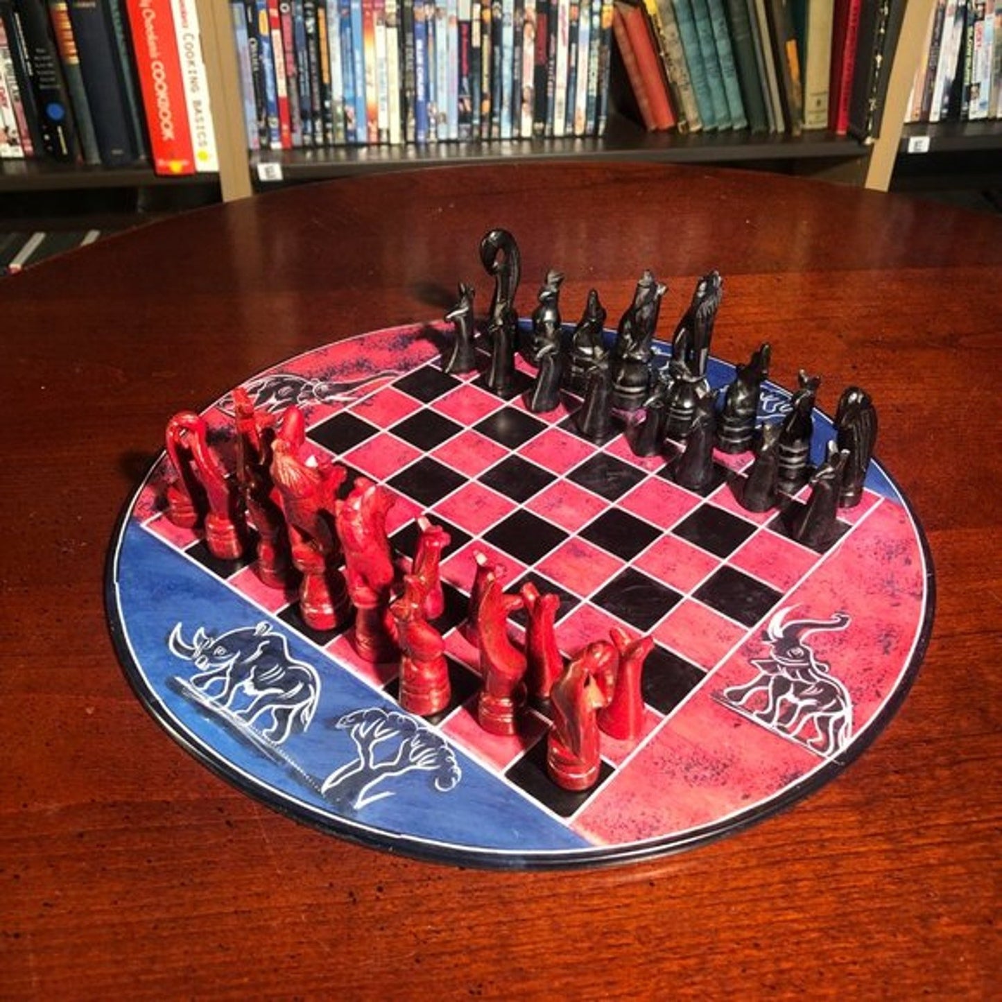 African Vintage Chess Set - Elephant Kenyan Chess Board