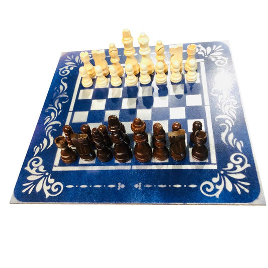 Chess Set - Cowboys Blue & Silver