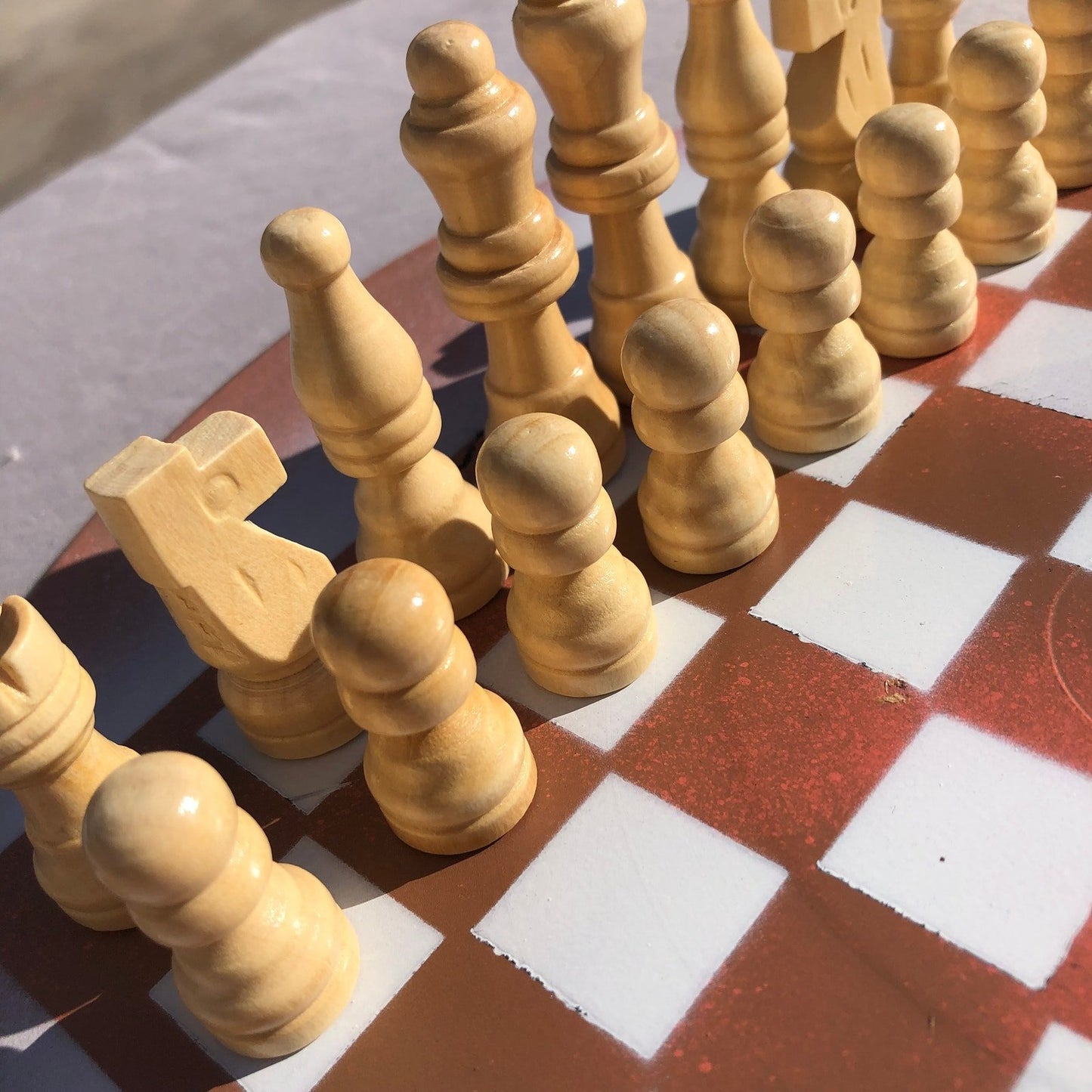 Vinyl Chess Set - Peach Cream