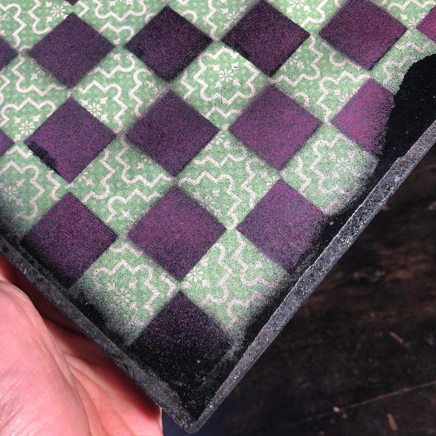 Scrapbook Chess Set - Green & Purple