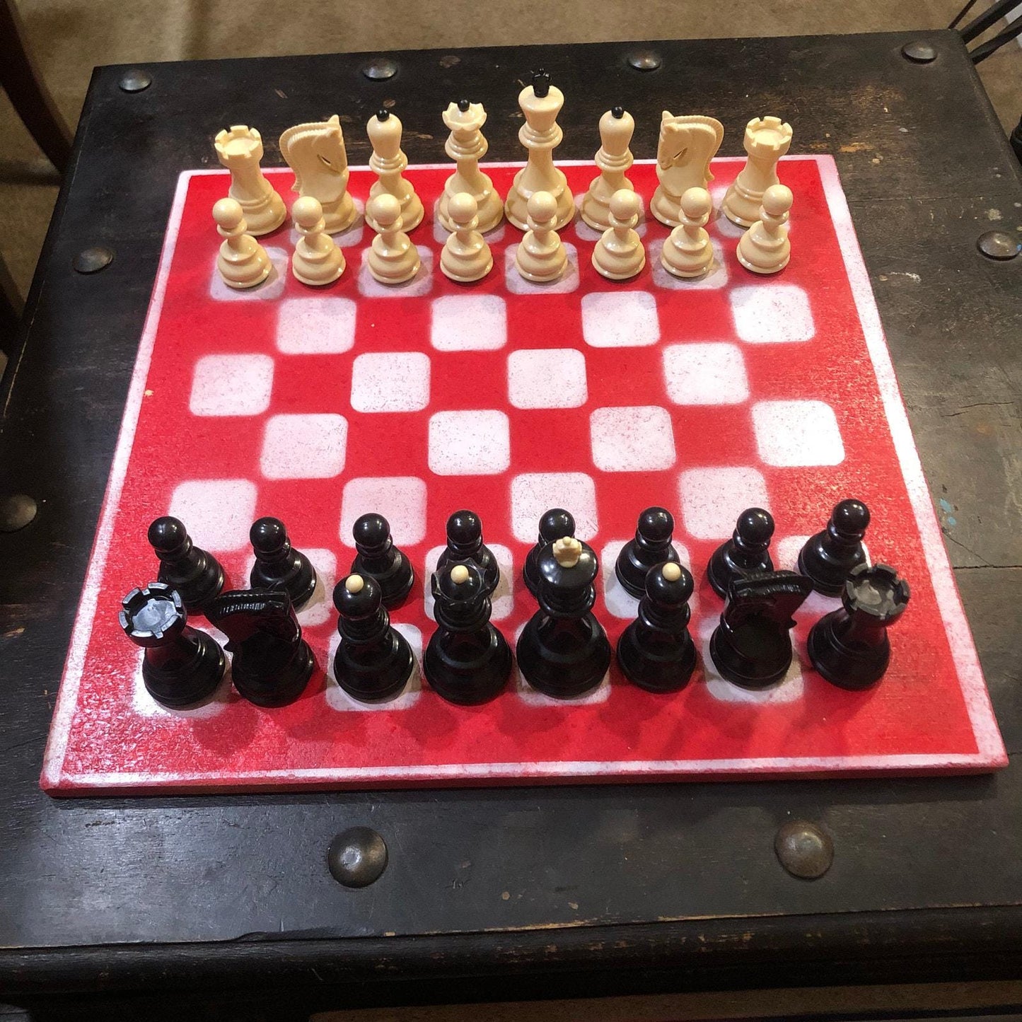 Large Chess Set - Red & White