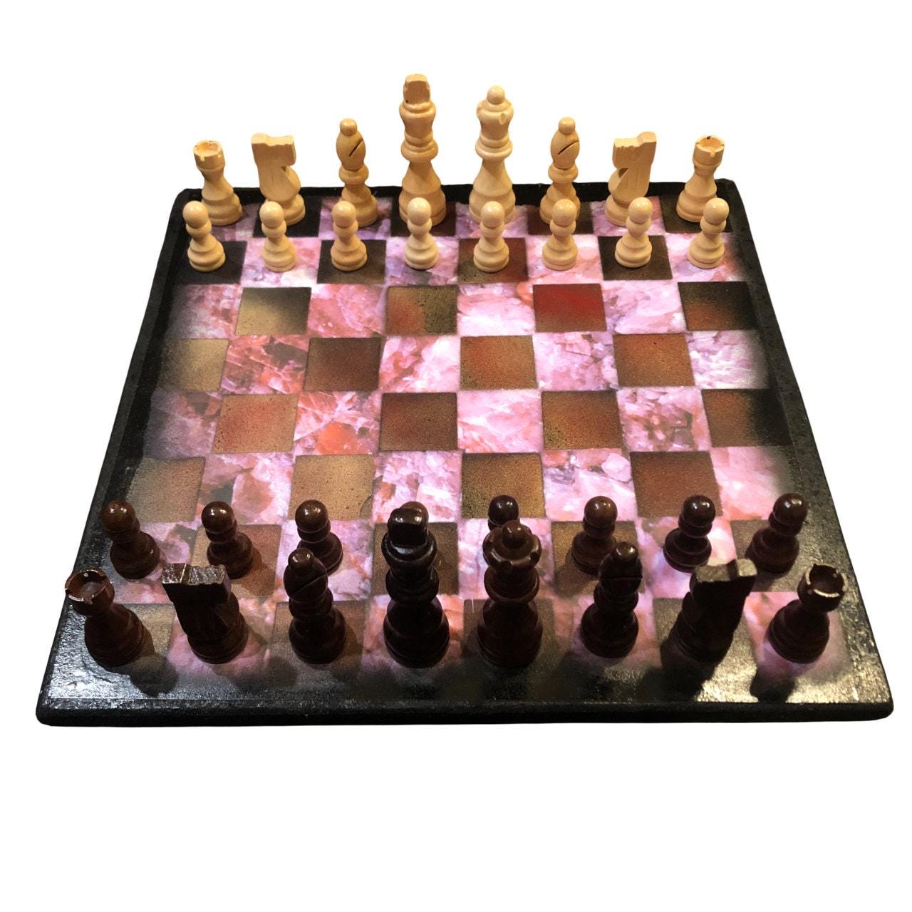 Scrapbook Chess Set - Pink Crystal