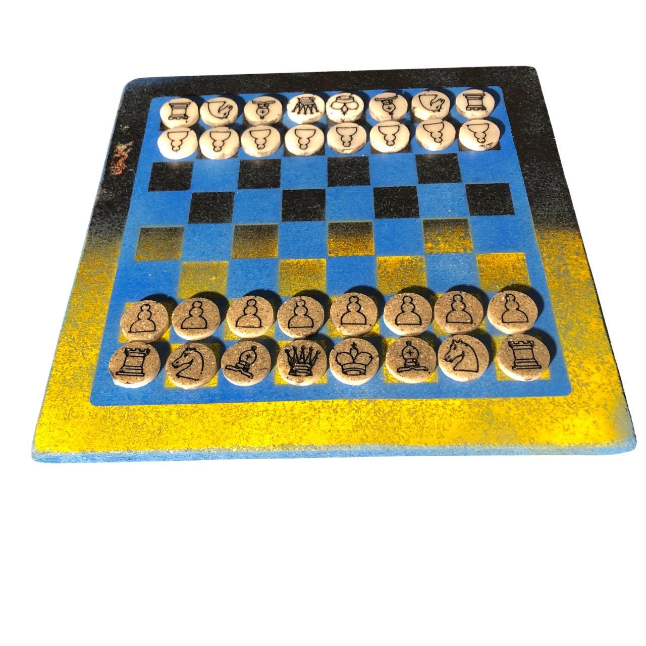 Chess Set - Blue Yellow Classic Edition