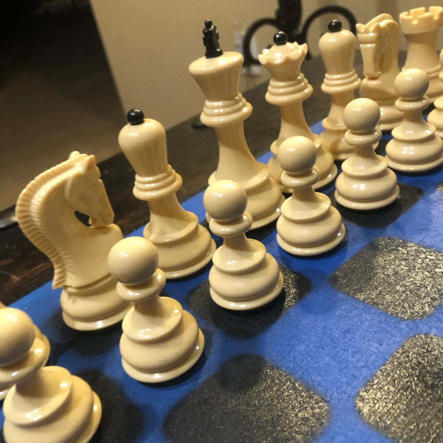 Large Chess Set - Deep Blue & Black