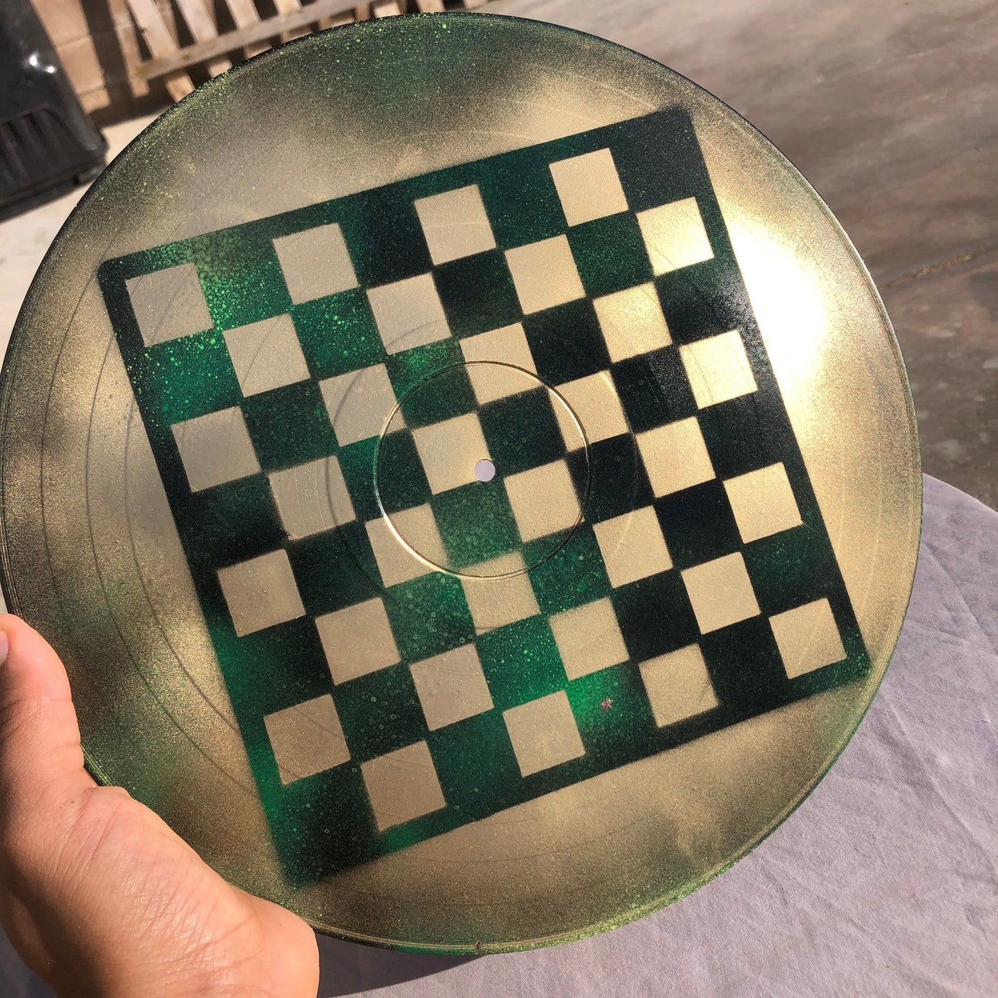 Vinyl Chess Set - Golden Deep Green