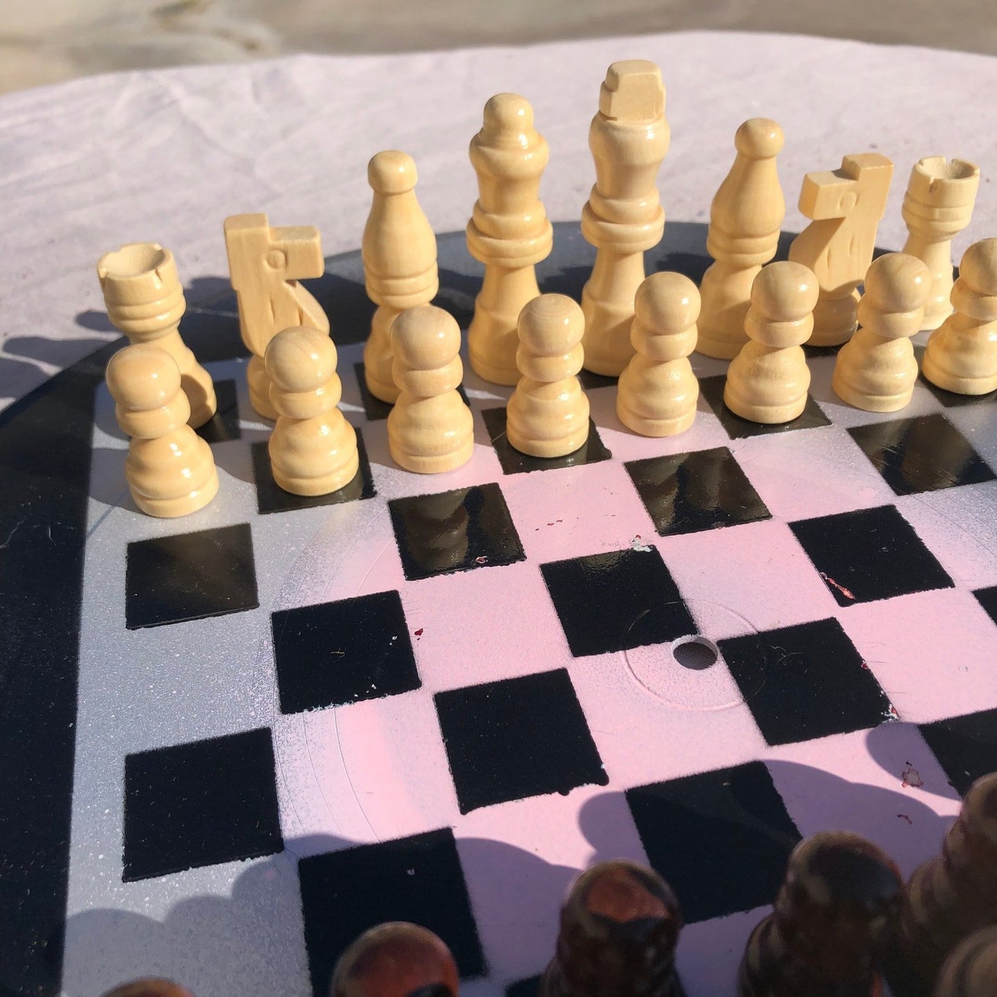 Vinyl Chess Set - Blush Pink