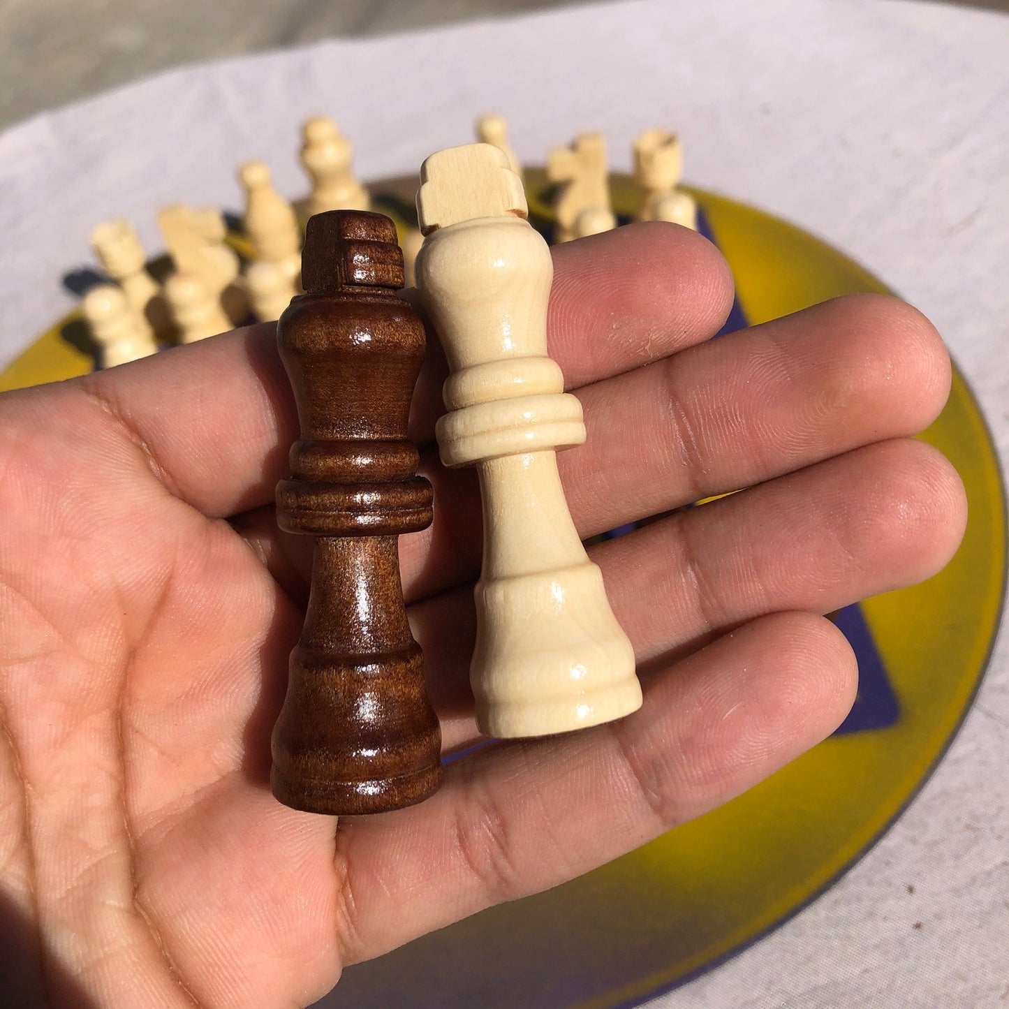 Vinyl Chess Set - Yellow Gold