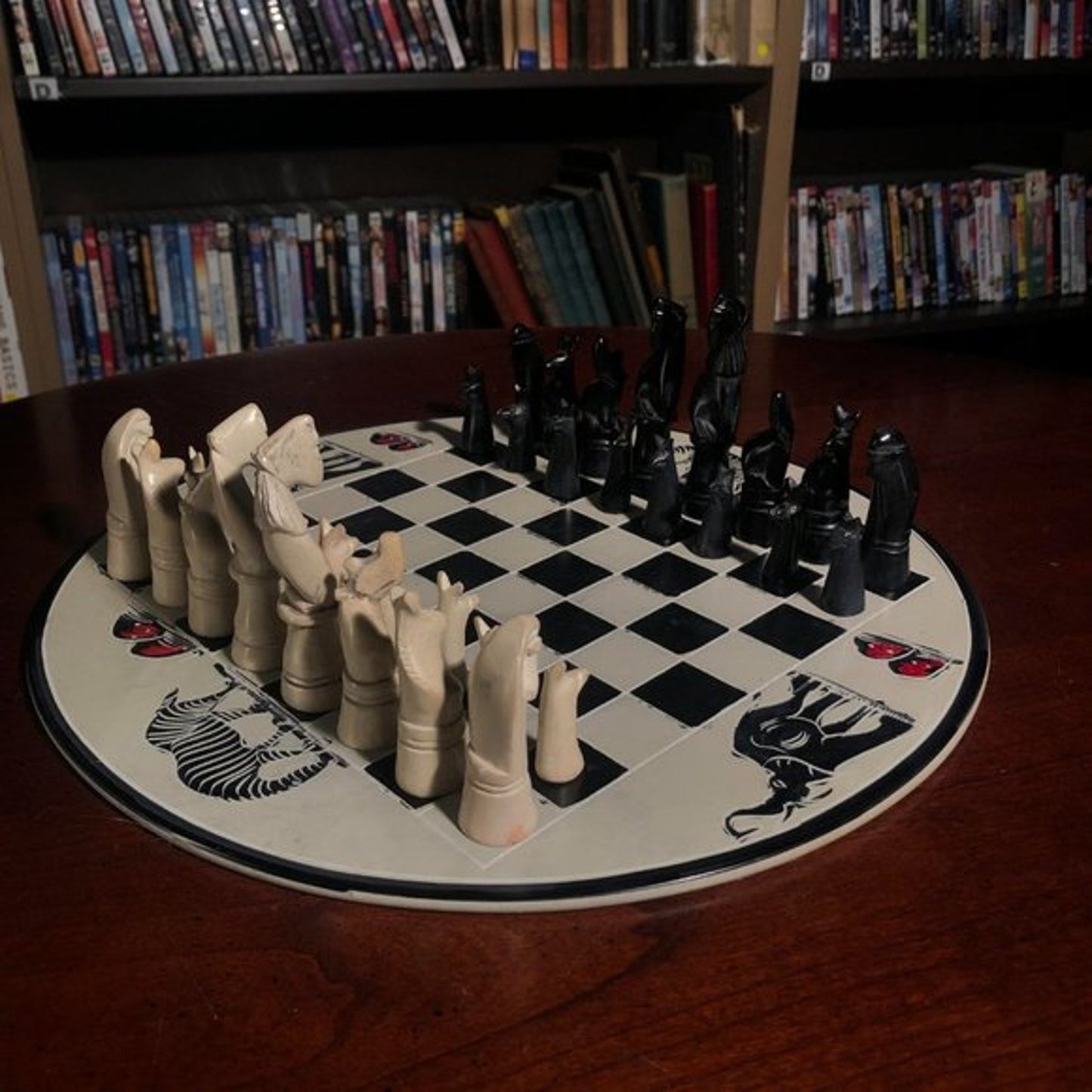 African Vintage Chess Set - Clean White Chess Board